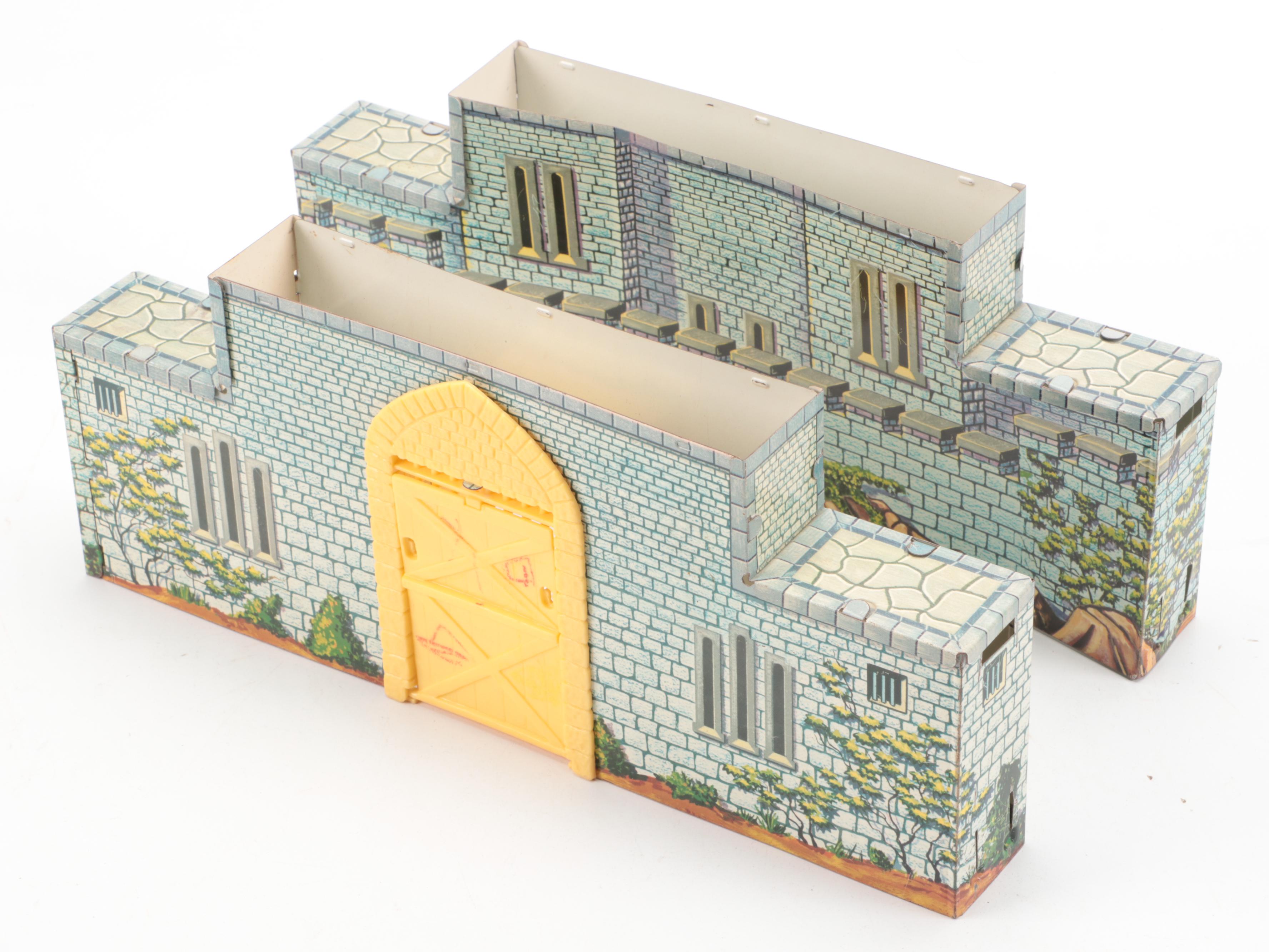Marx Robin Hood Tin Castle Playset Pieces, 1950s