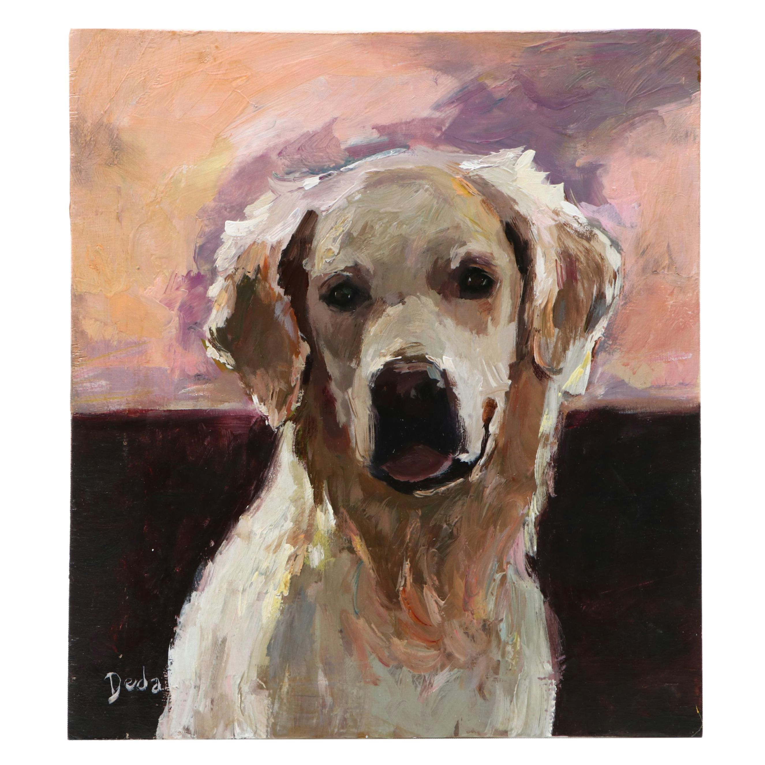 Adam Deda Oil Painting "Golden Boy," 21st Century