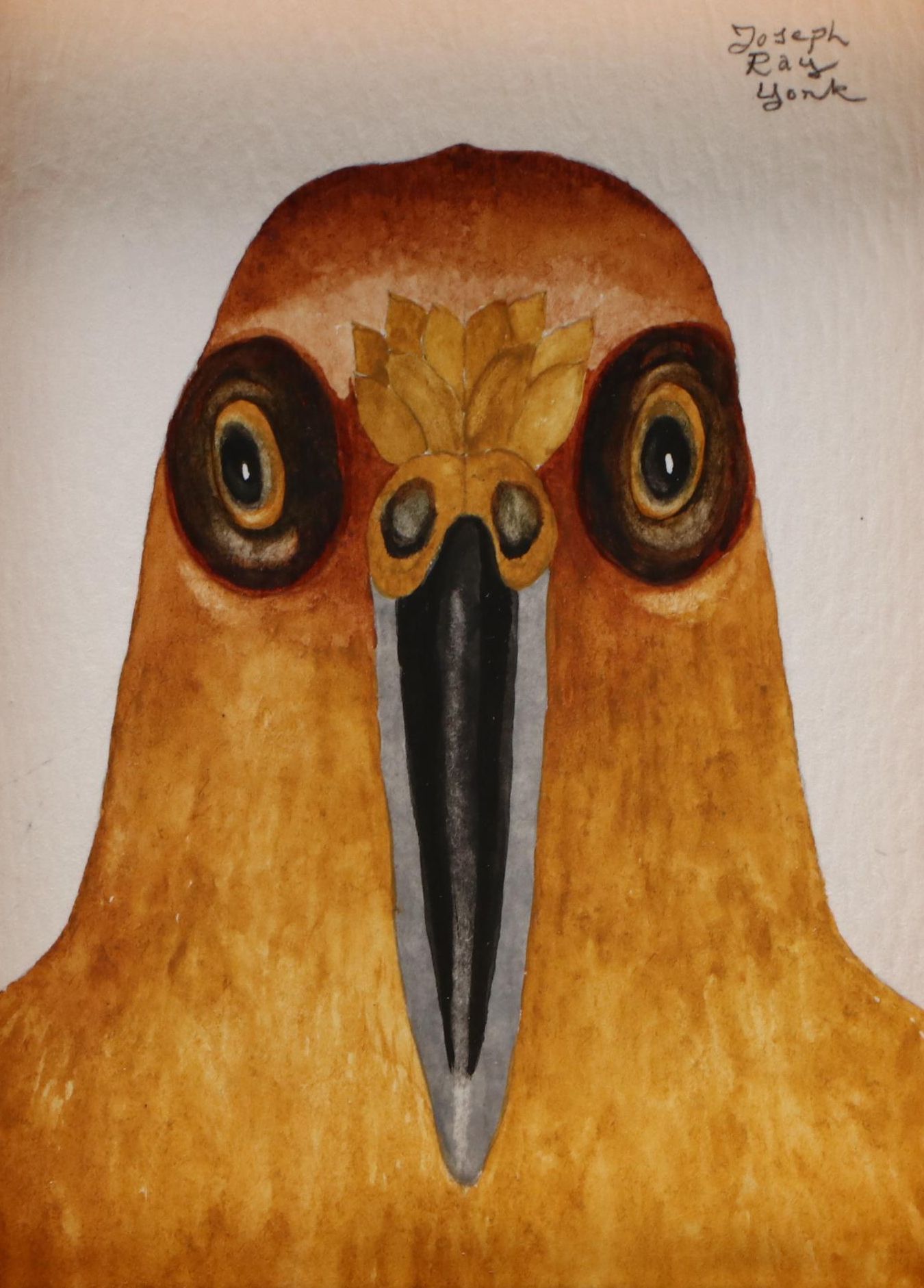 Joseph Ray York Stylized Watercolor Painting "Strange Bird #81," 2020