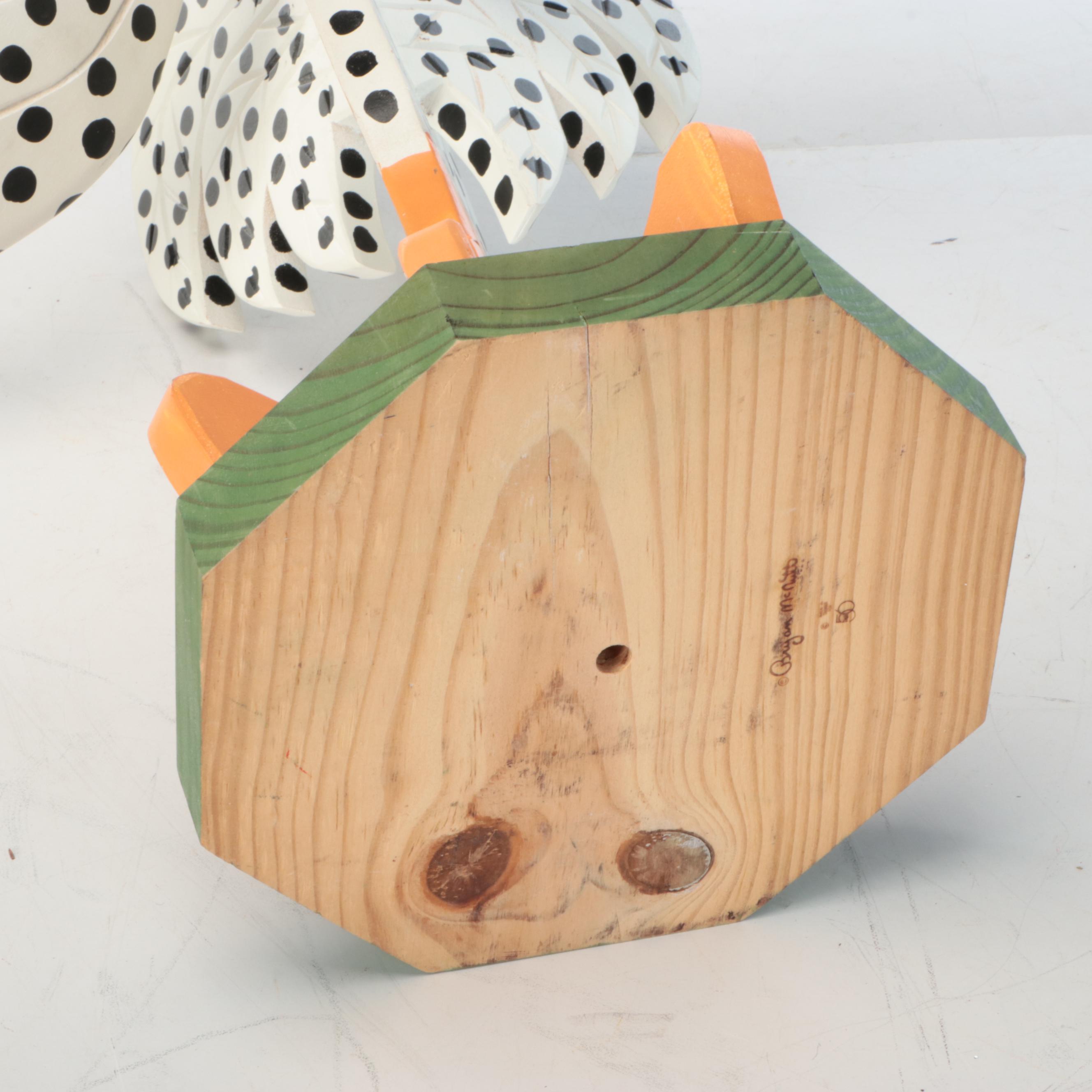 Brian McNutt Folk Art Style Polka-Dot Wood Chicken
