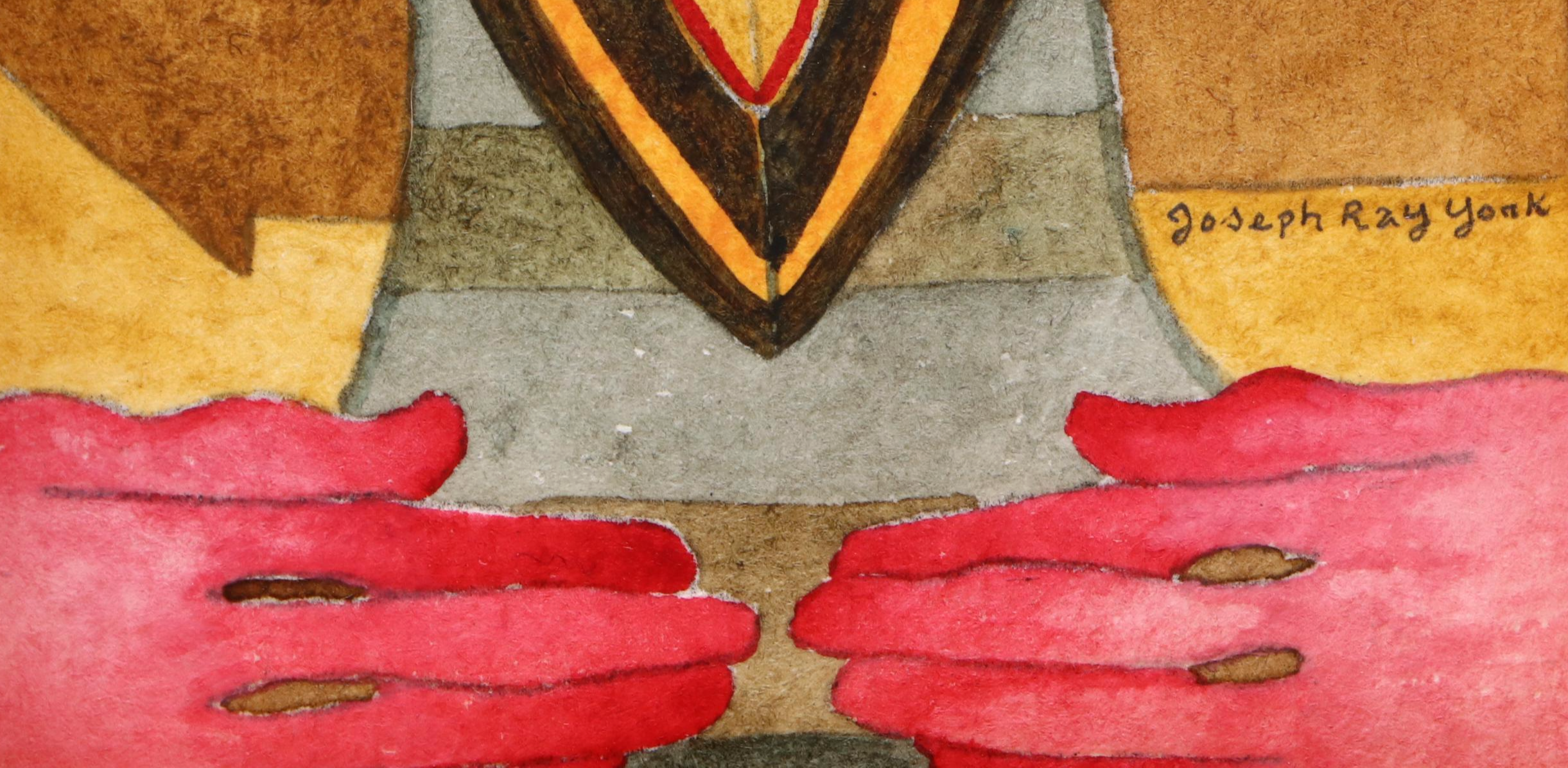 Joseph Ray York Stylized Watercolor Painting "Strange Being #7," 2019