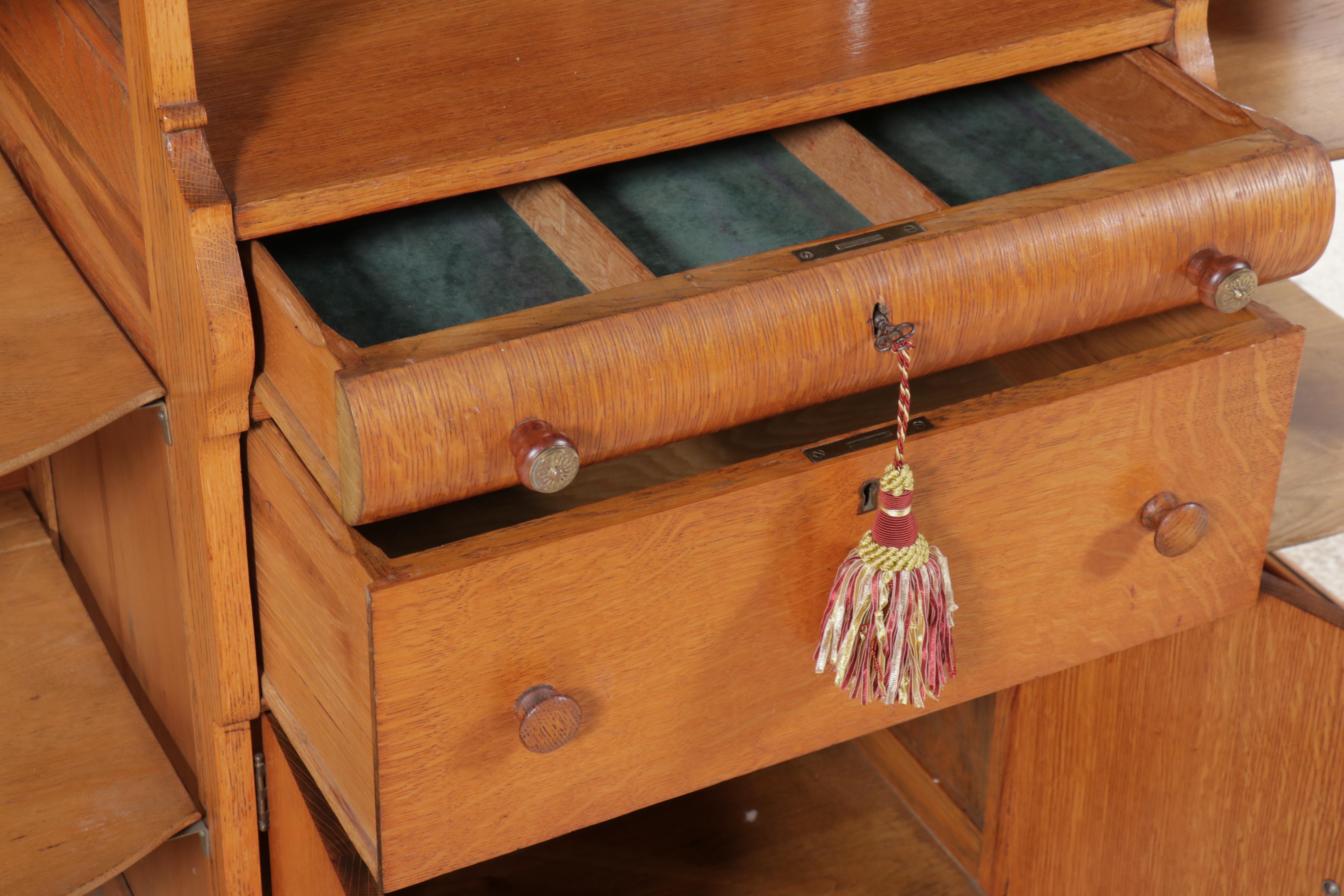 Rockford National Furniture Co. Arts & Crafts Style Oak Display Cabinet