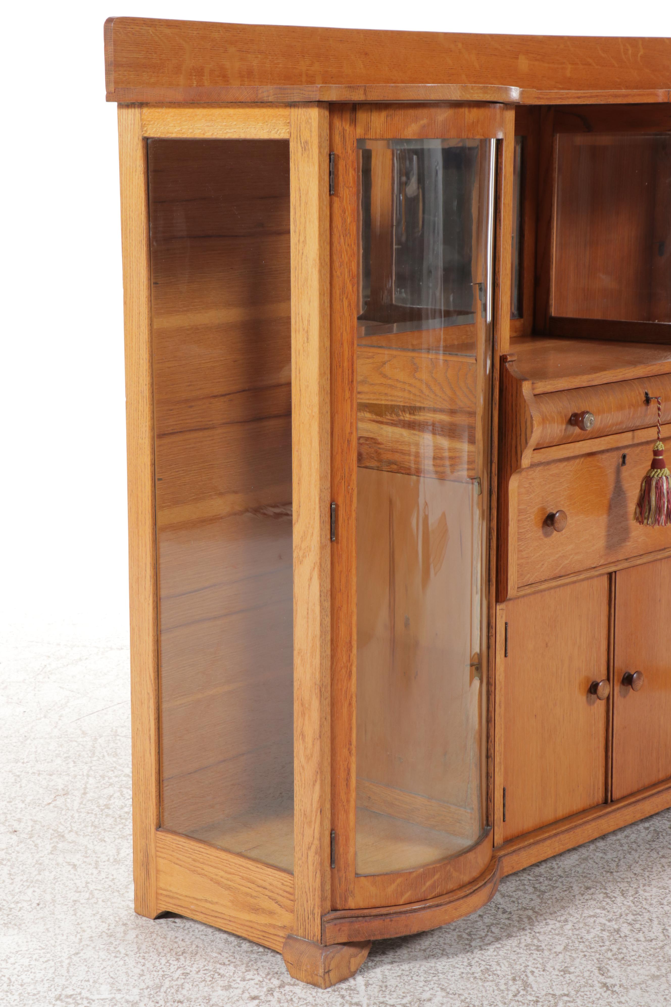 Rockford National Furniture Co. Arts & Crafts Style Oak Display Cabinet