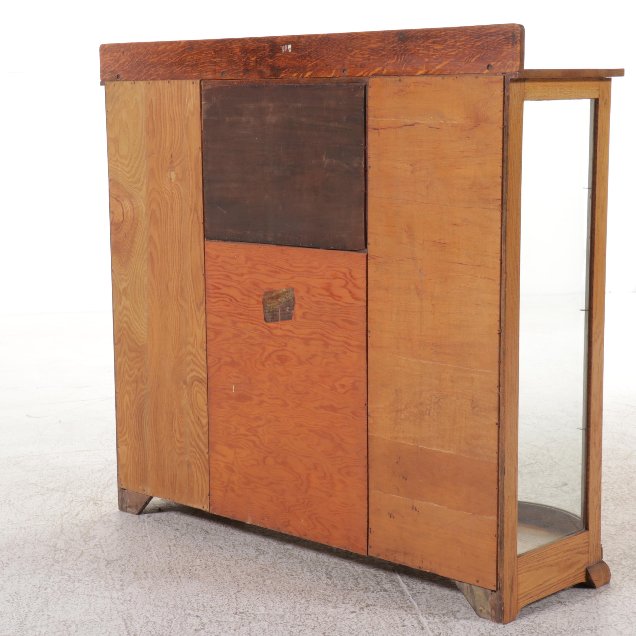 Rockford National Furniture Co. Arts & Crafts Style Oak Display Cabinet