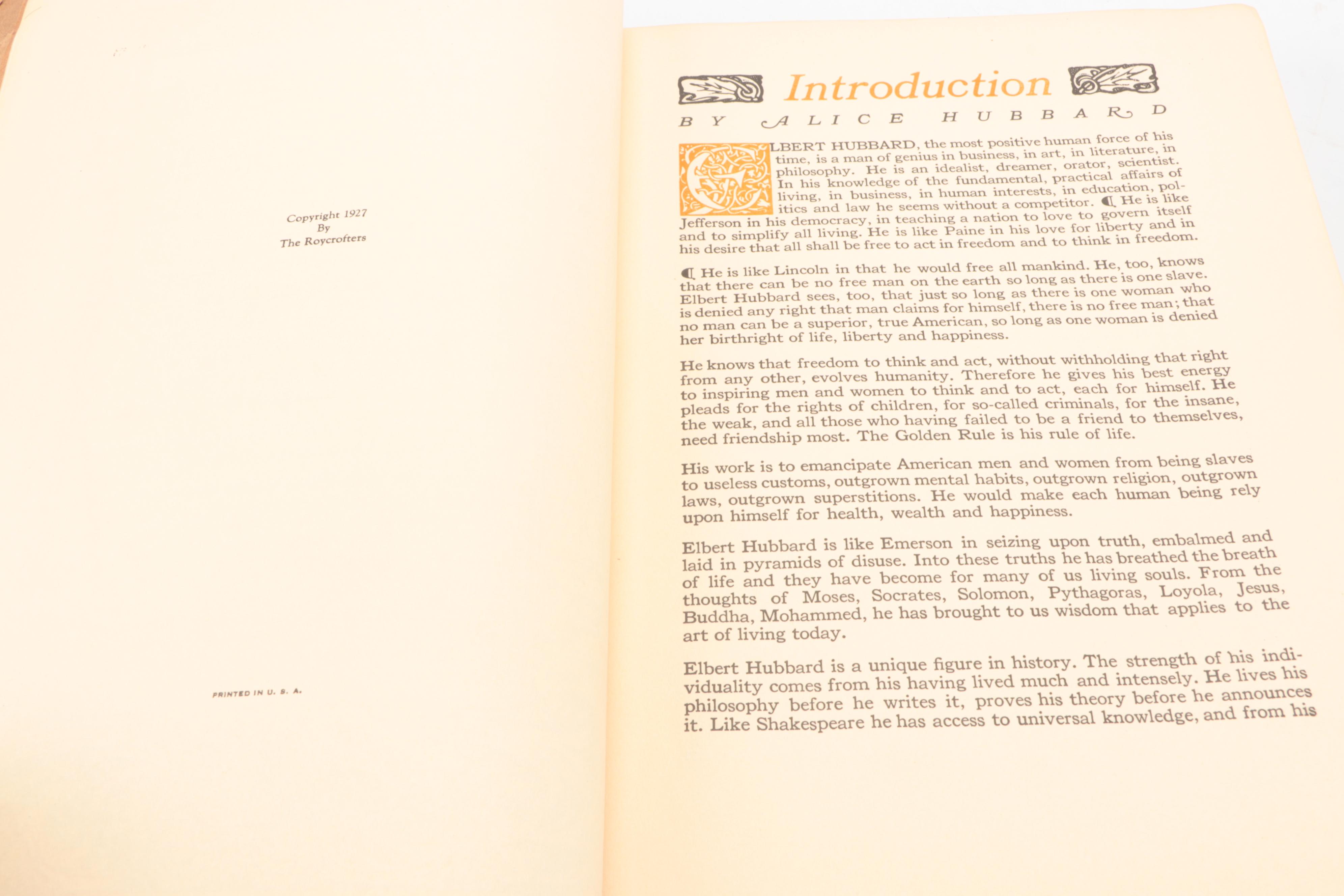 "Elbert Hubbard's Scrapbook" and "The Note Book of Elbert Hubbard," 1920s