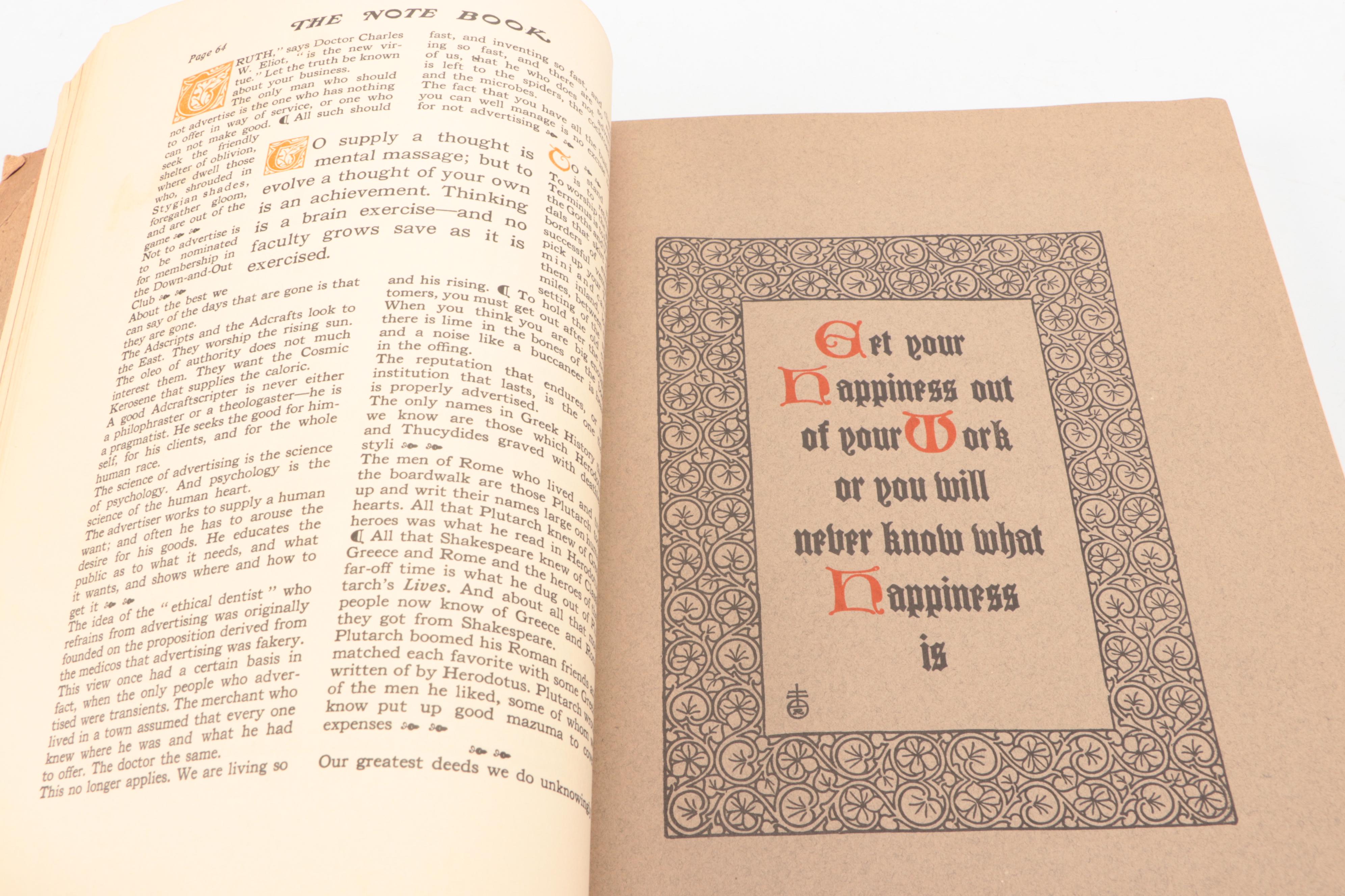 "Elbert Hubbard's Scrapbook" and "The Note Book of Elbert Hubbard," 1920s