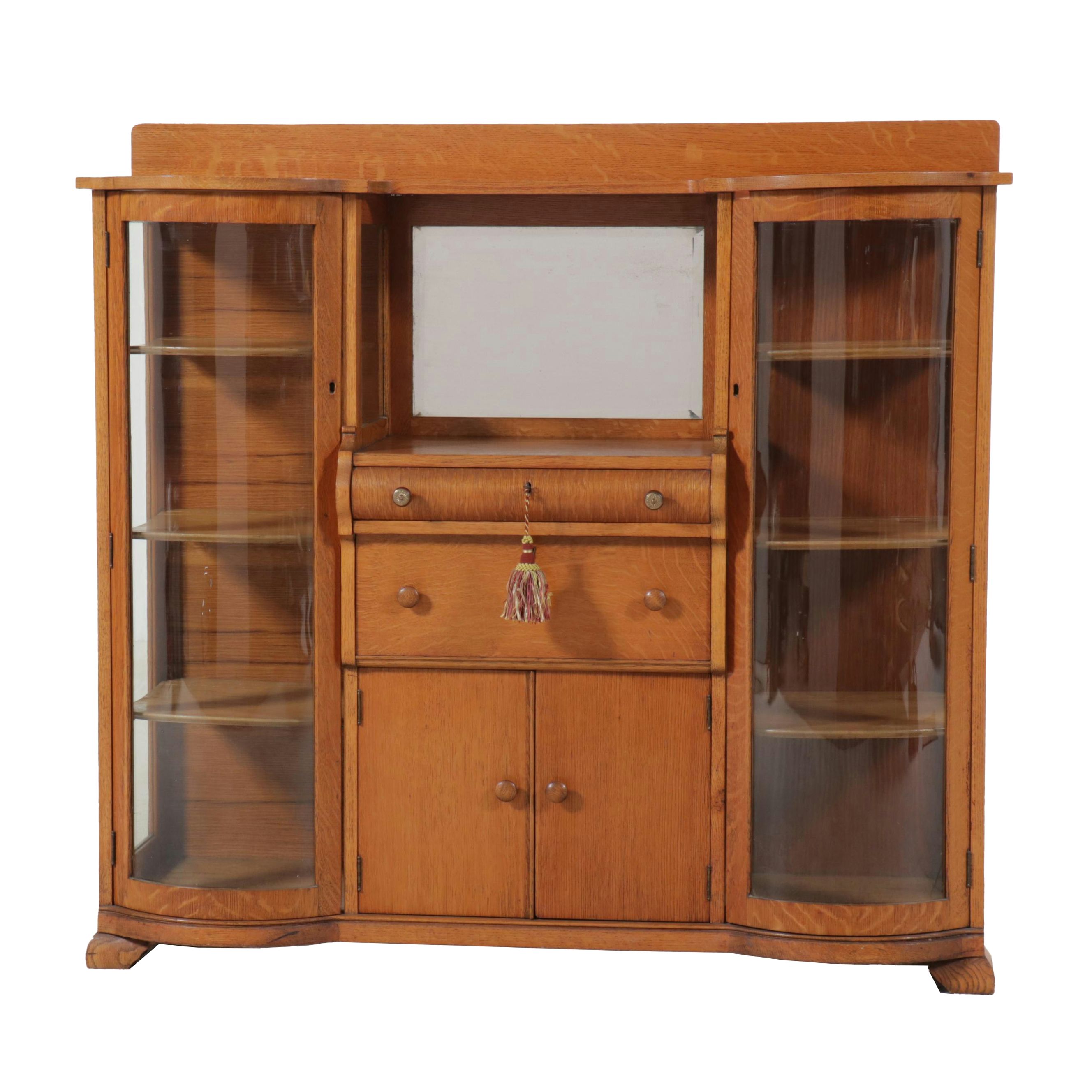 Rockford National Furniture Co. Arts & Crafts Style Oak Display Cabinet
