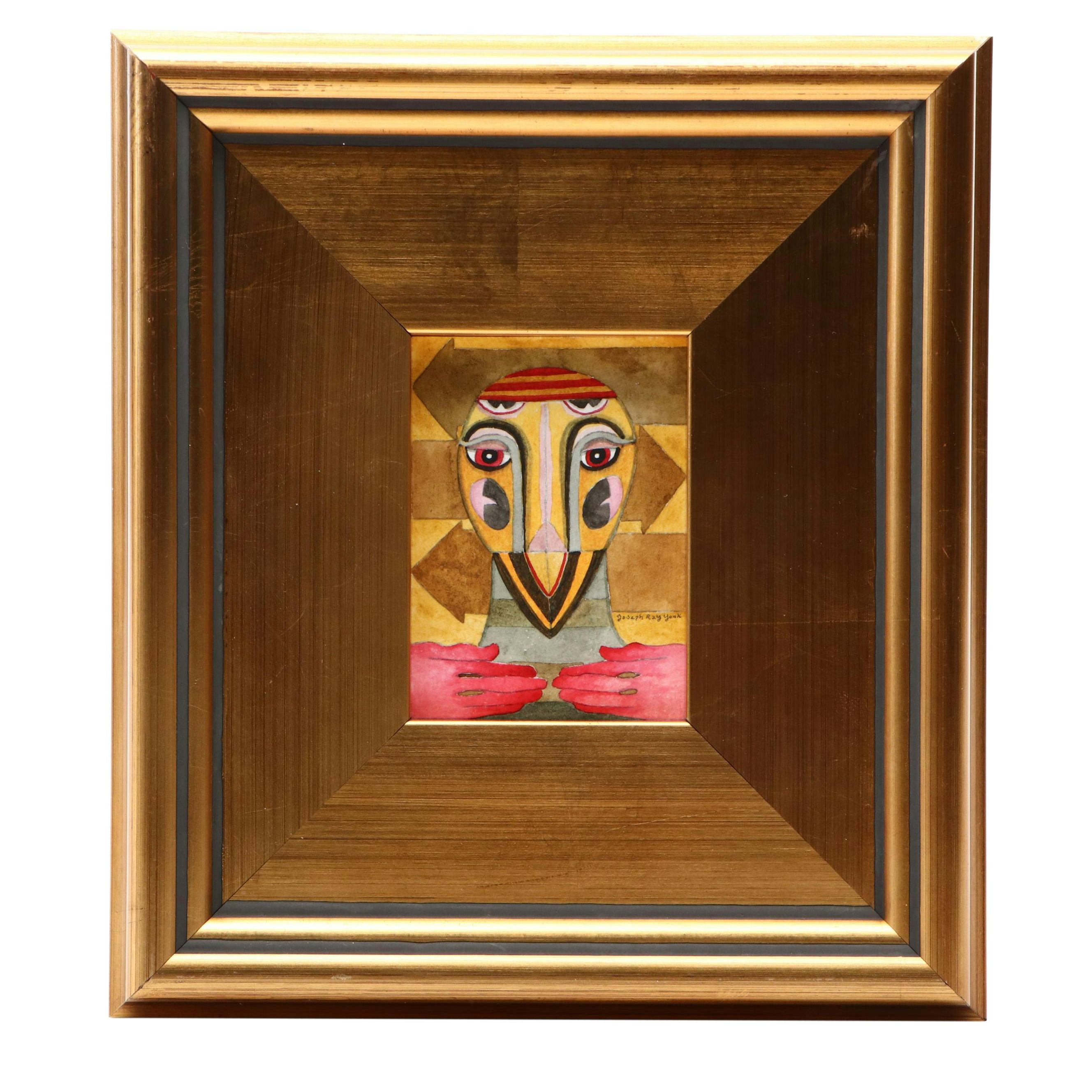 Joseph Ray York Stylized Watercolor Painting "Strange Being #7," 2019