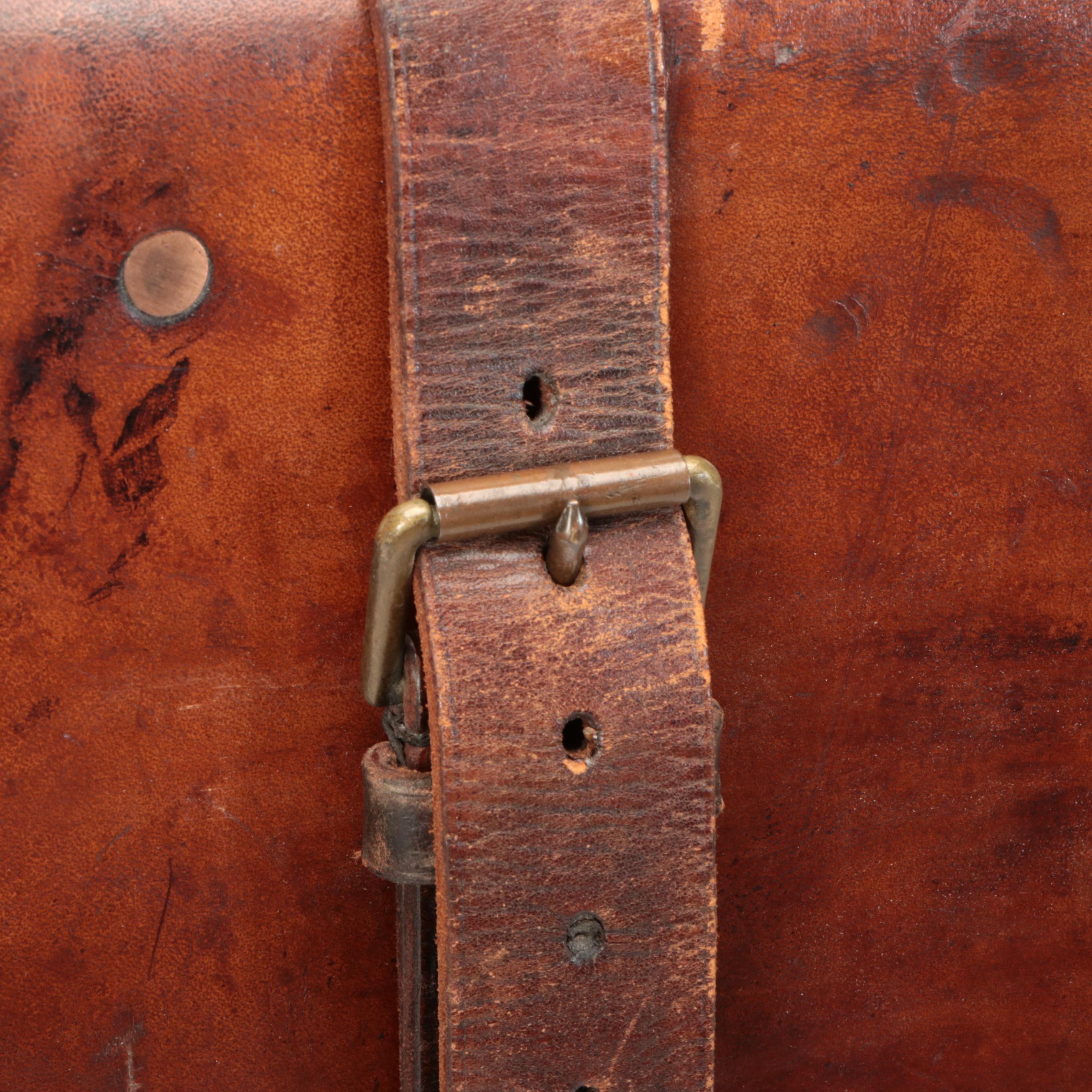 Marsh Leather and Metal Steamer Trunk