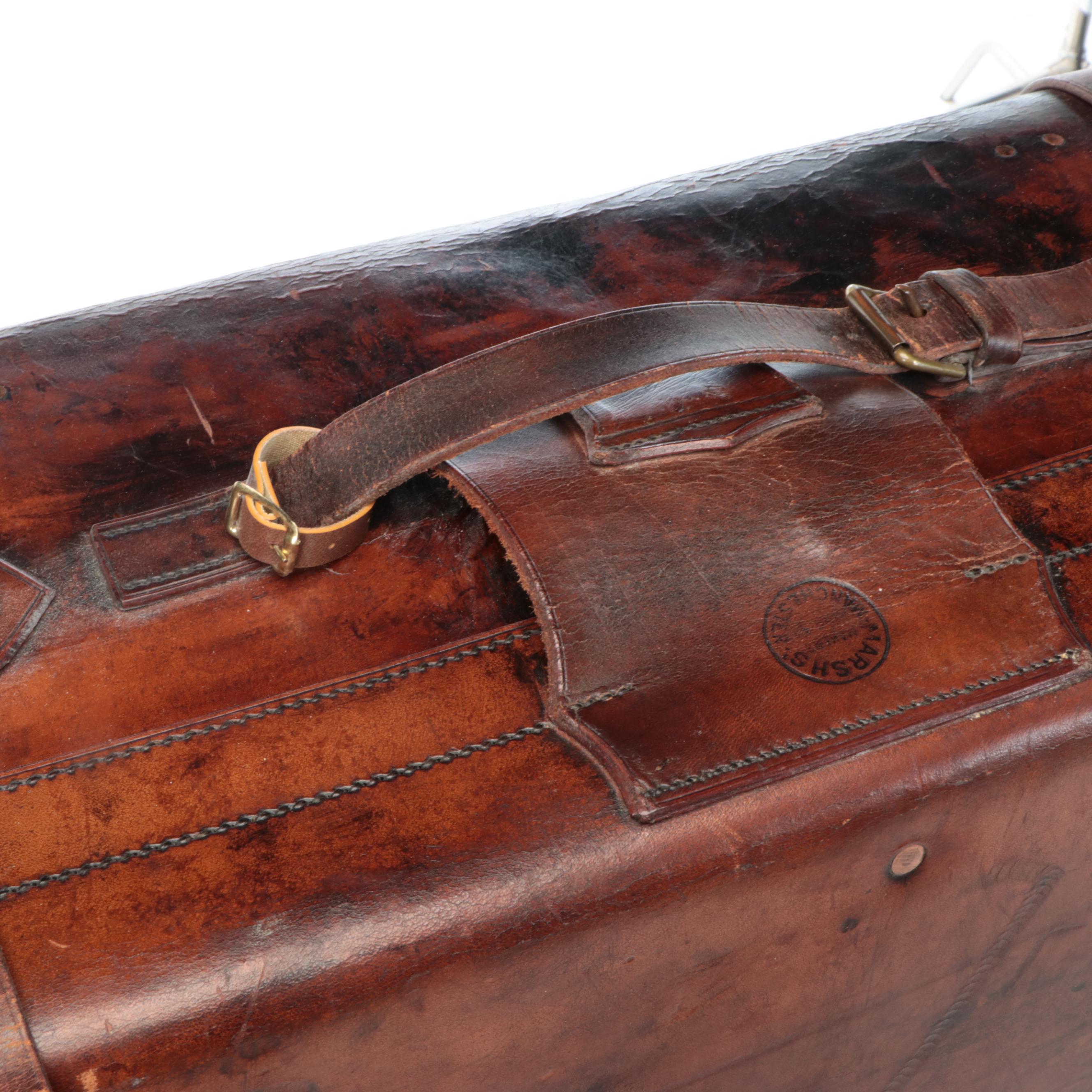 Marsh Leather and Metal Steamer Trunk