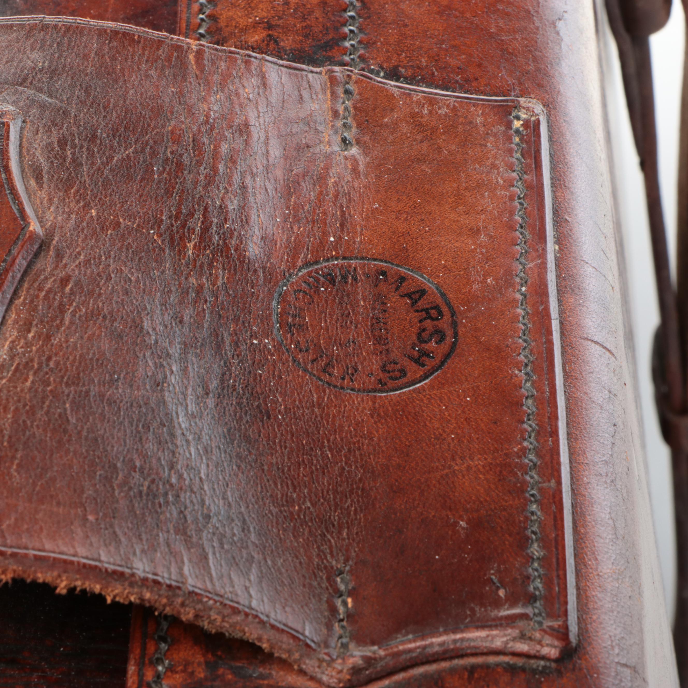 Marsh Leather and Metal Steamer Trunk