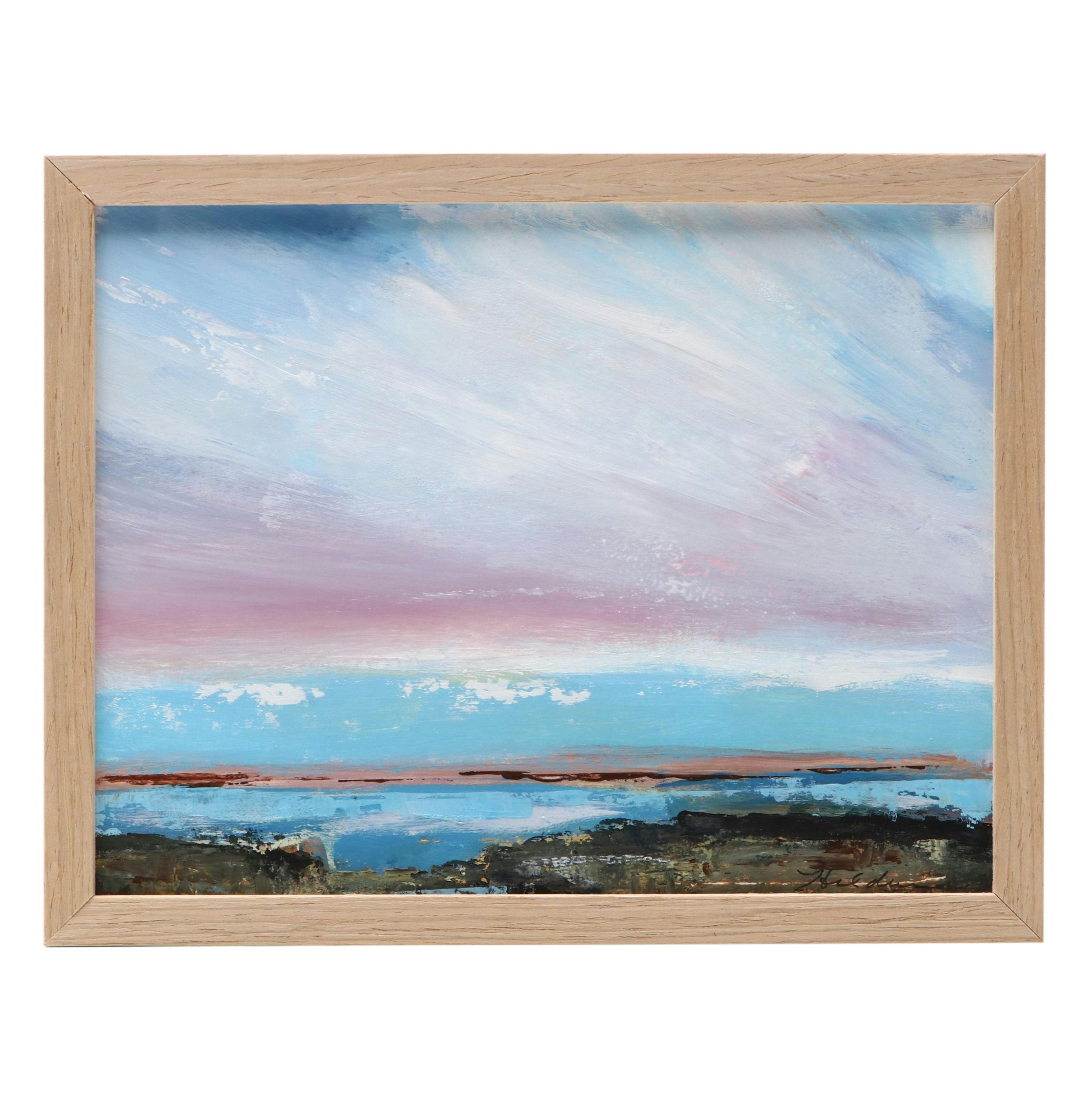 Coastal Landscape Oil Painting, 21st Century