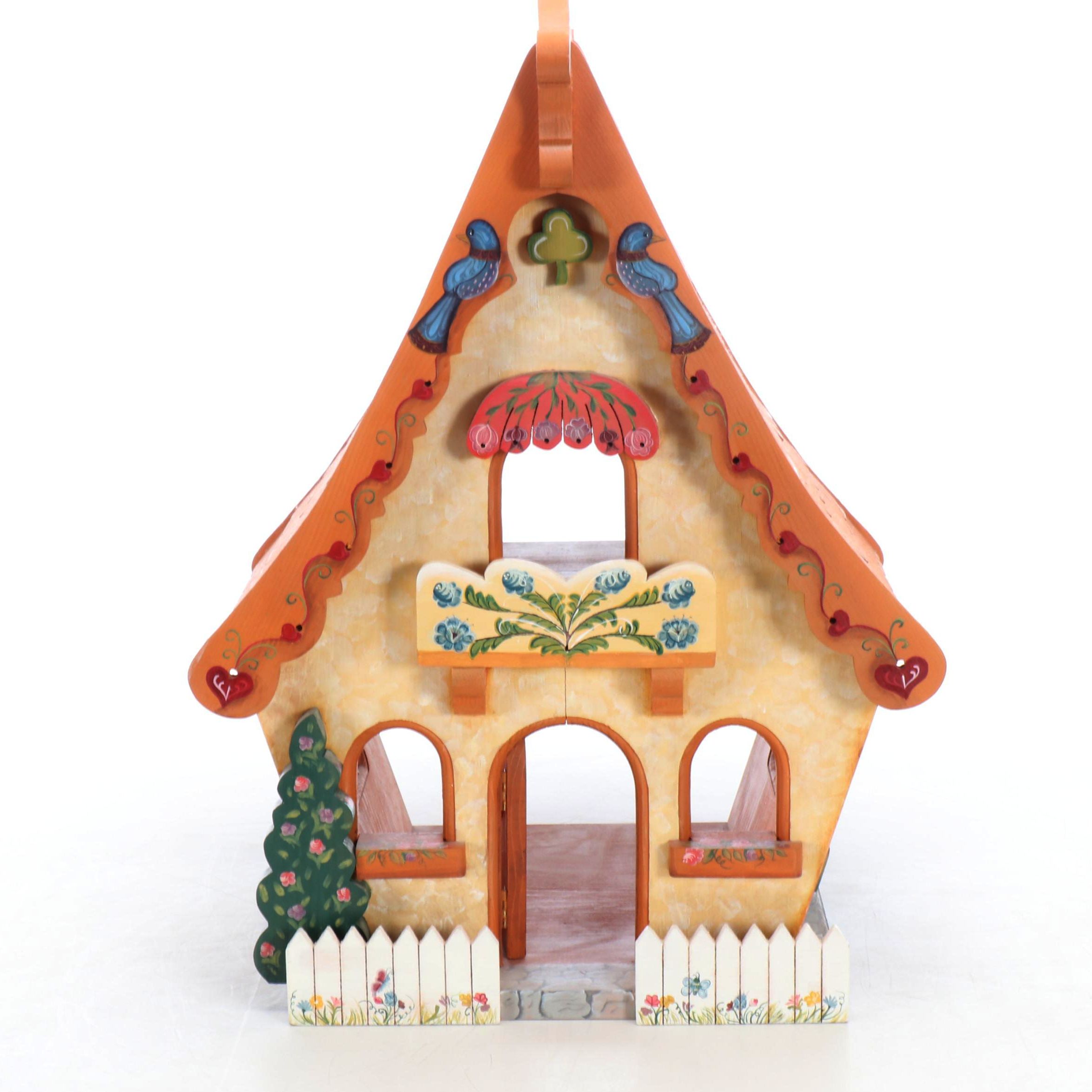 Polychrome Wooden Dollhouse