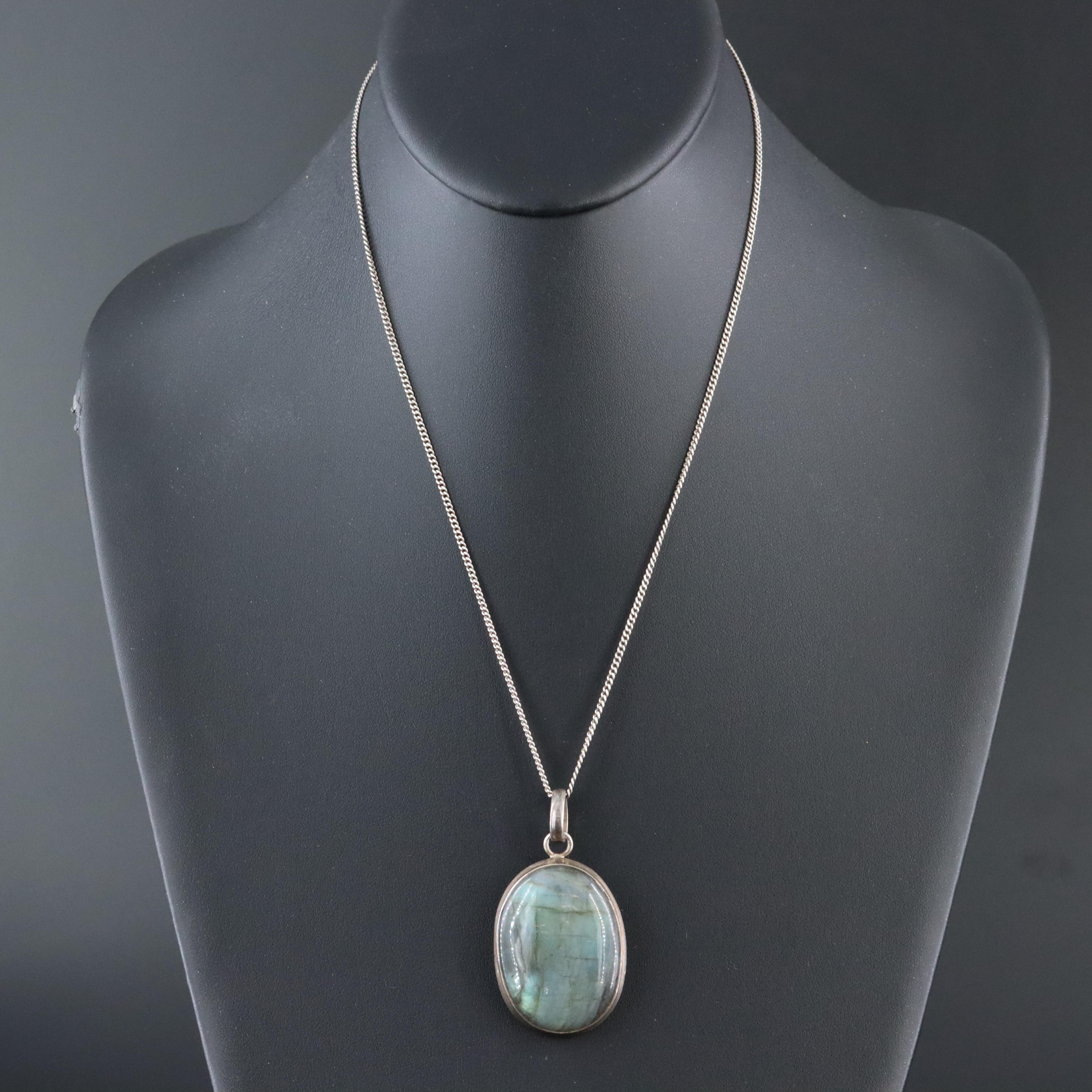 Sterling Labradorite Pendant Necklace