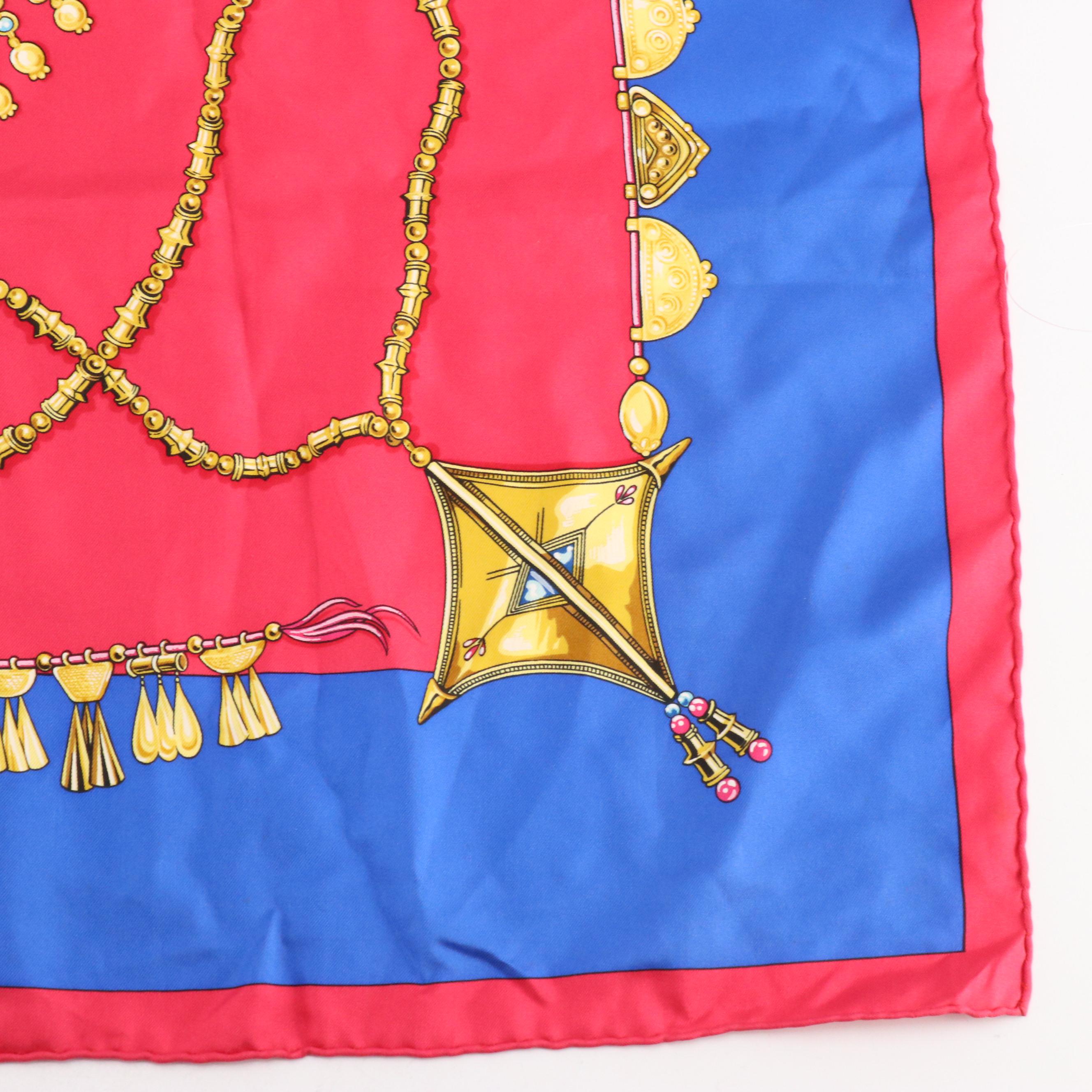 Hermès "Parures des Sables" Silk Twill Scarf 90