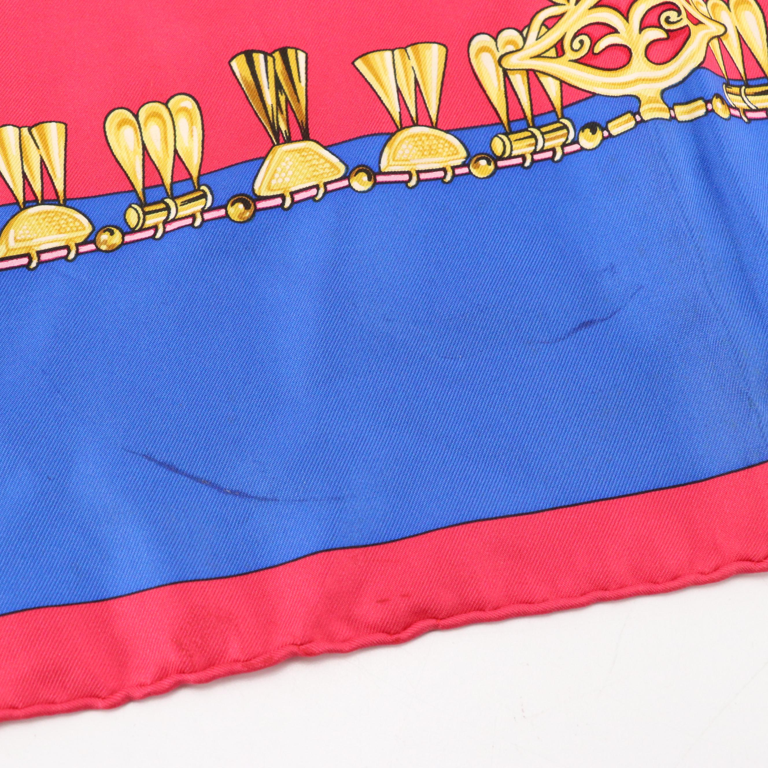 Hermès "Parures des Sables" Silk Twill Scarf 90