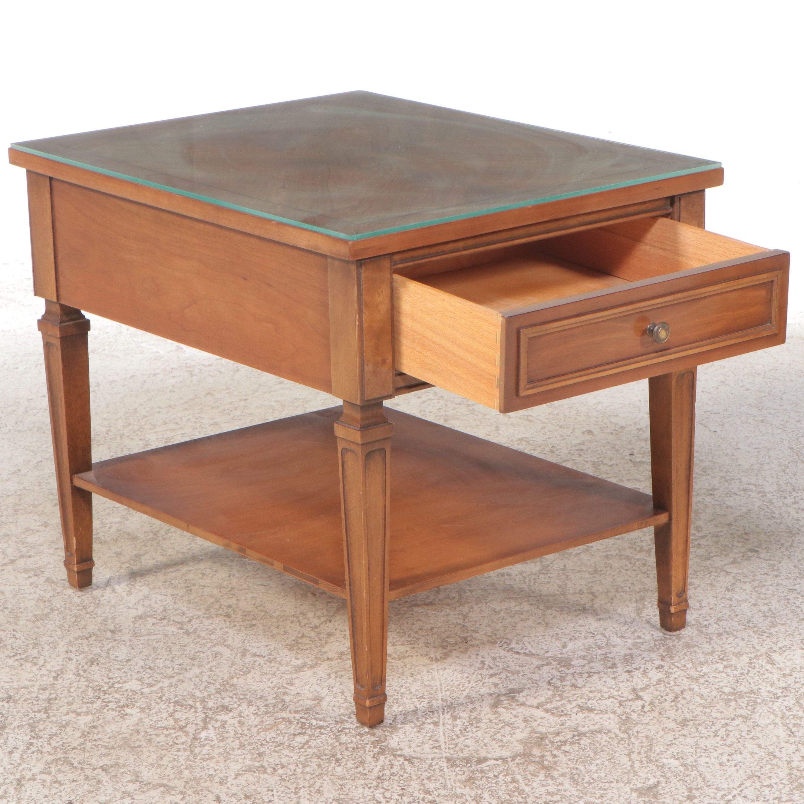 Mid Century Regency Style Single Drawer Side Tables, Mid to Late 20th Century