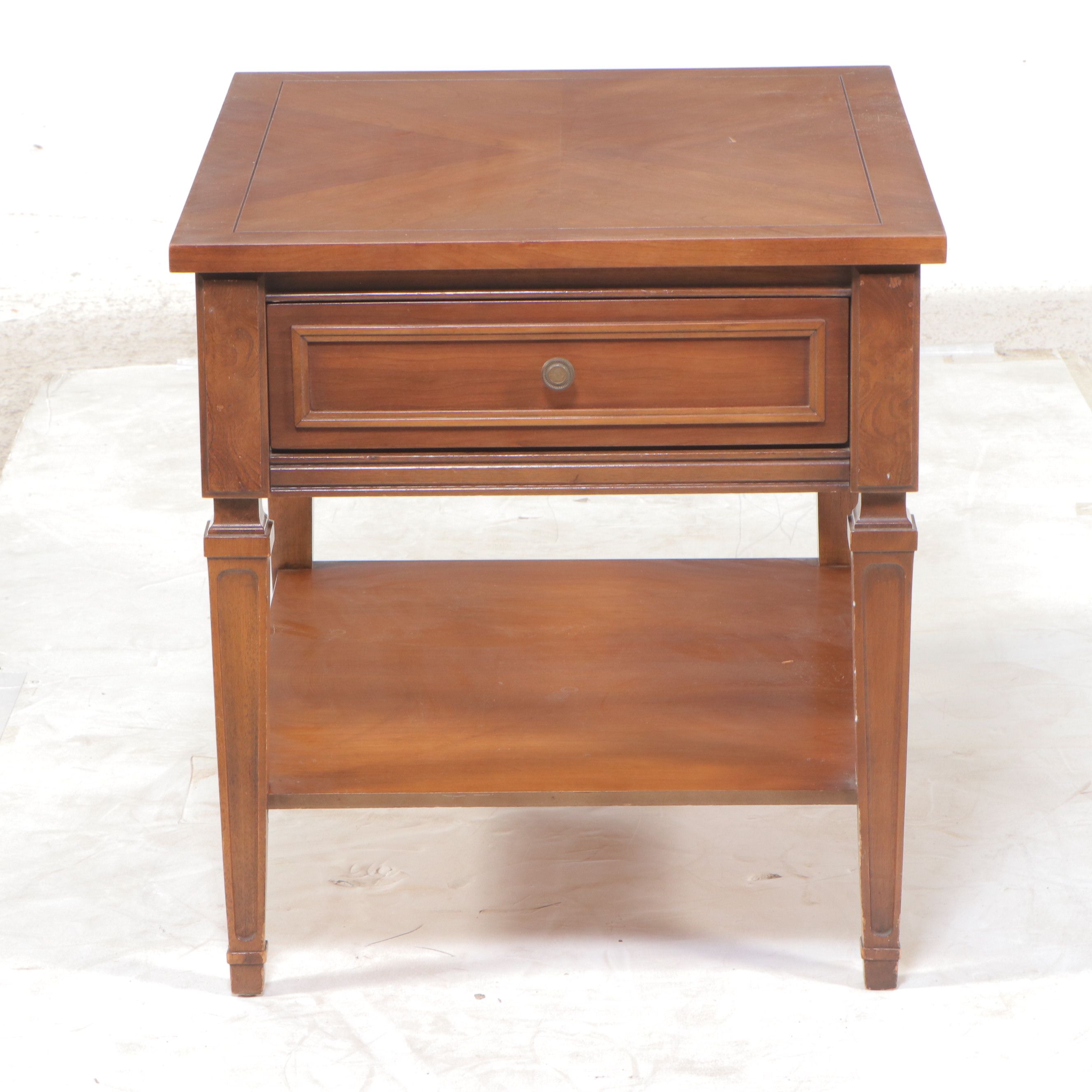 Mid Century Regency Style Single Drawer Side Tables, Mid to Late 20th Century