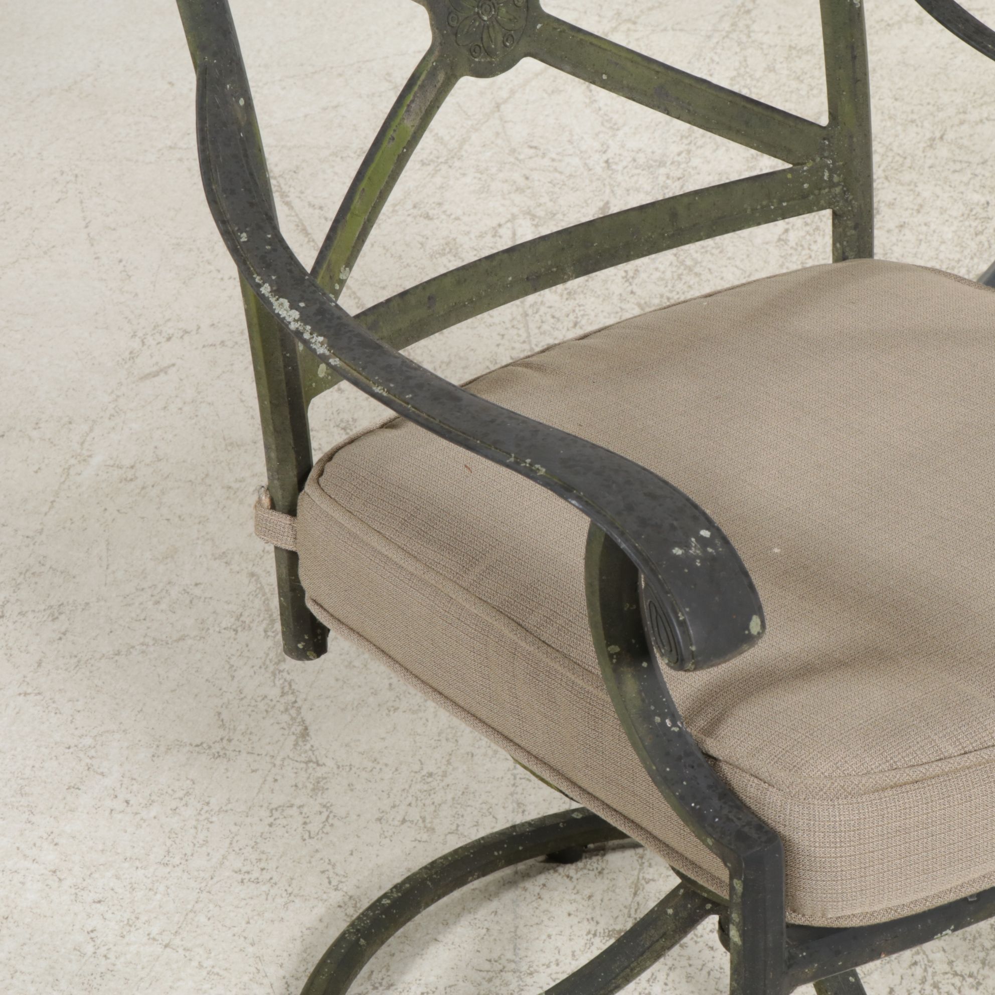 Aluminum Framed and Tiled Patio Dining Table with Four Chairs, Two Ottomans