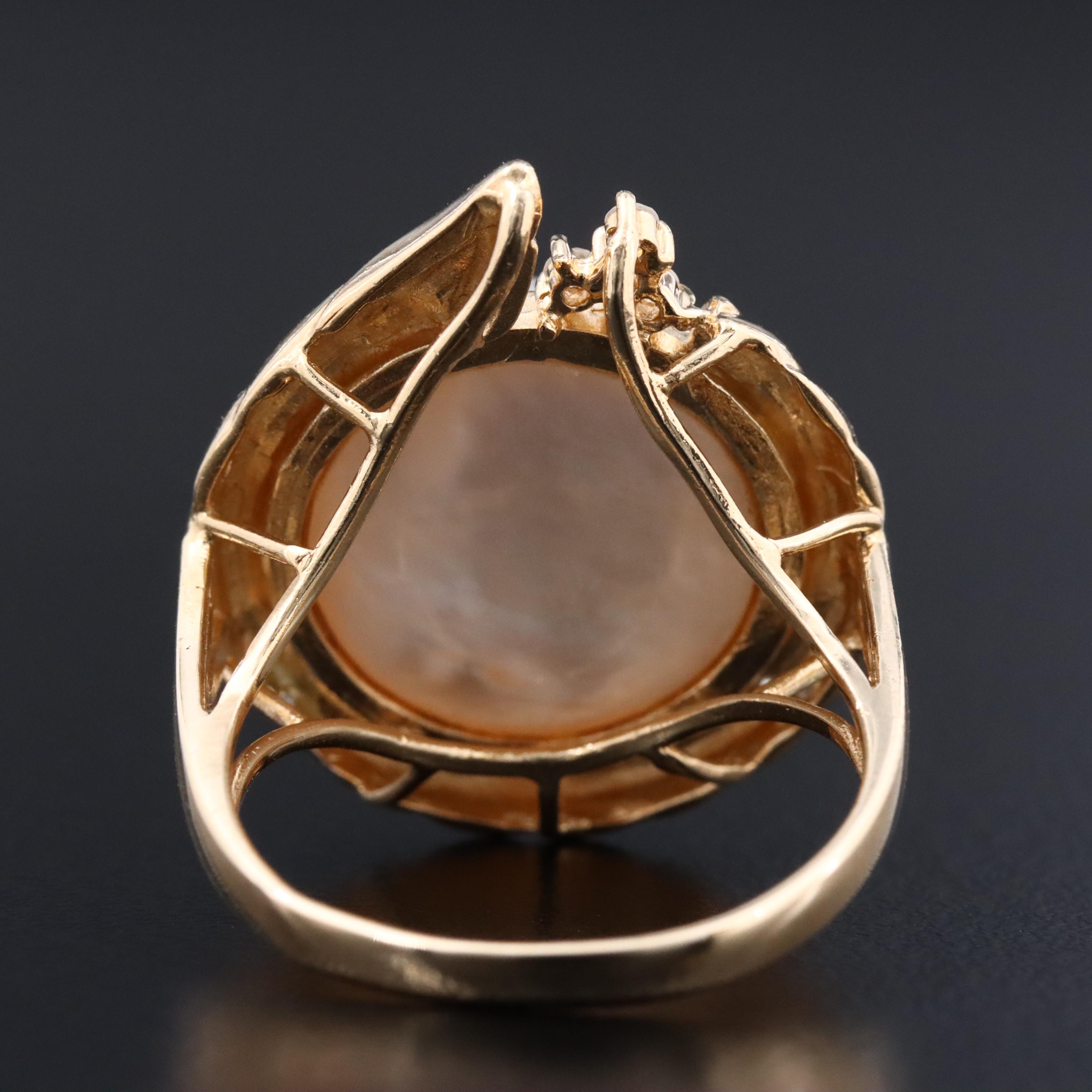 14K Mabé Pearl and Diamond Ring