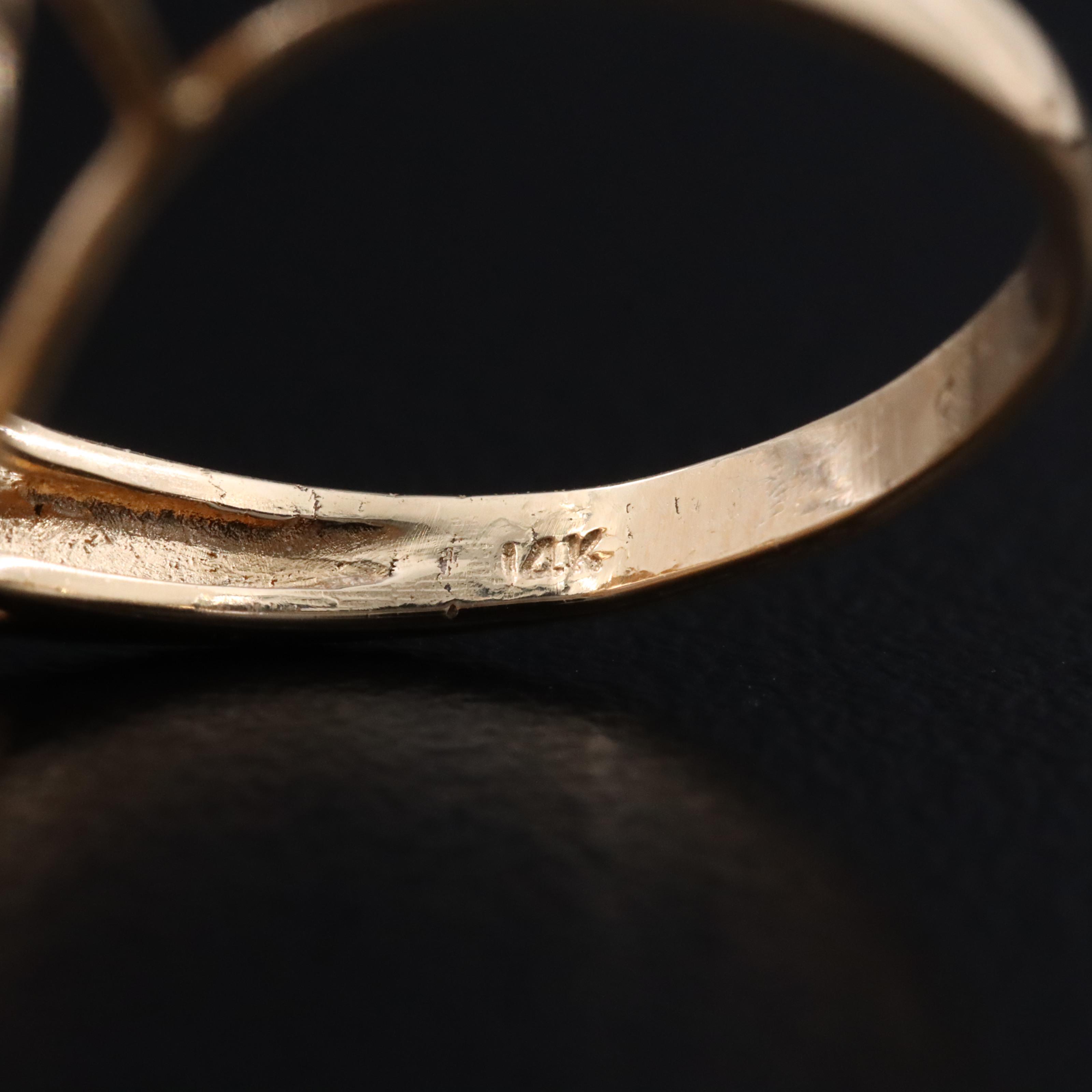 14K Mabé Pearl and Diamond Ring