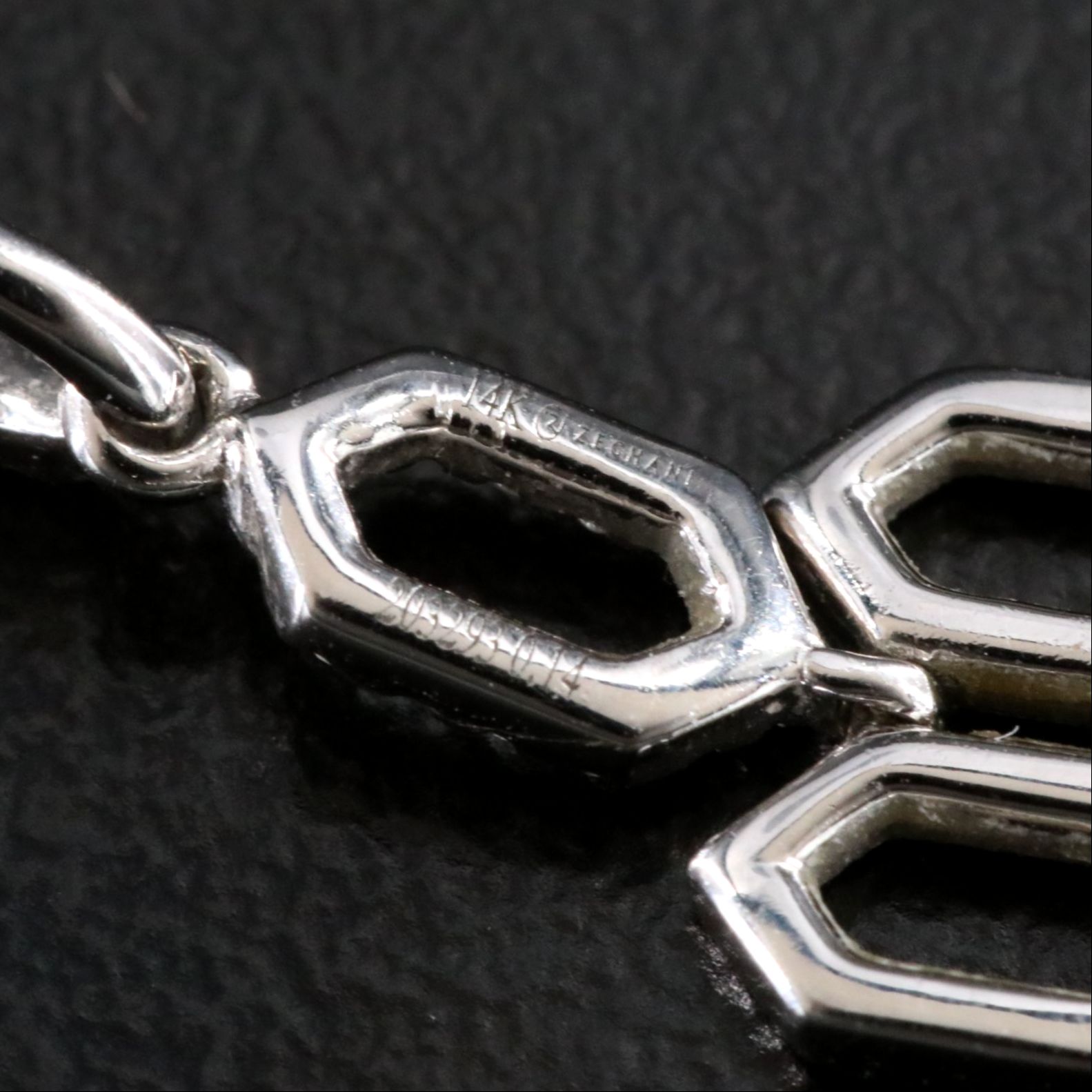 Zeghani 14K 0.38 CTW Diamond Honeycomb Earrings and Pendant on 18K Necklace