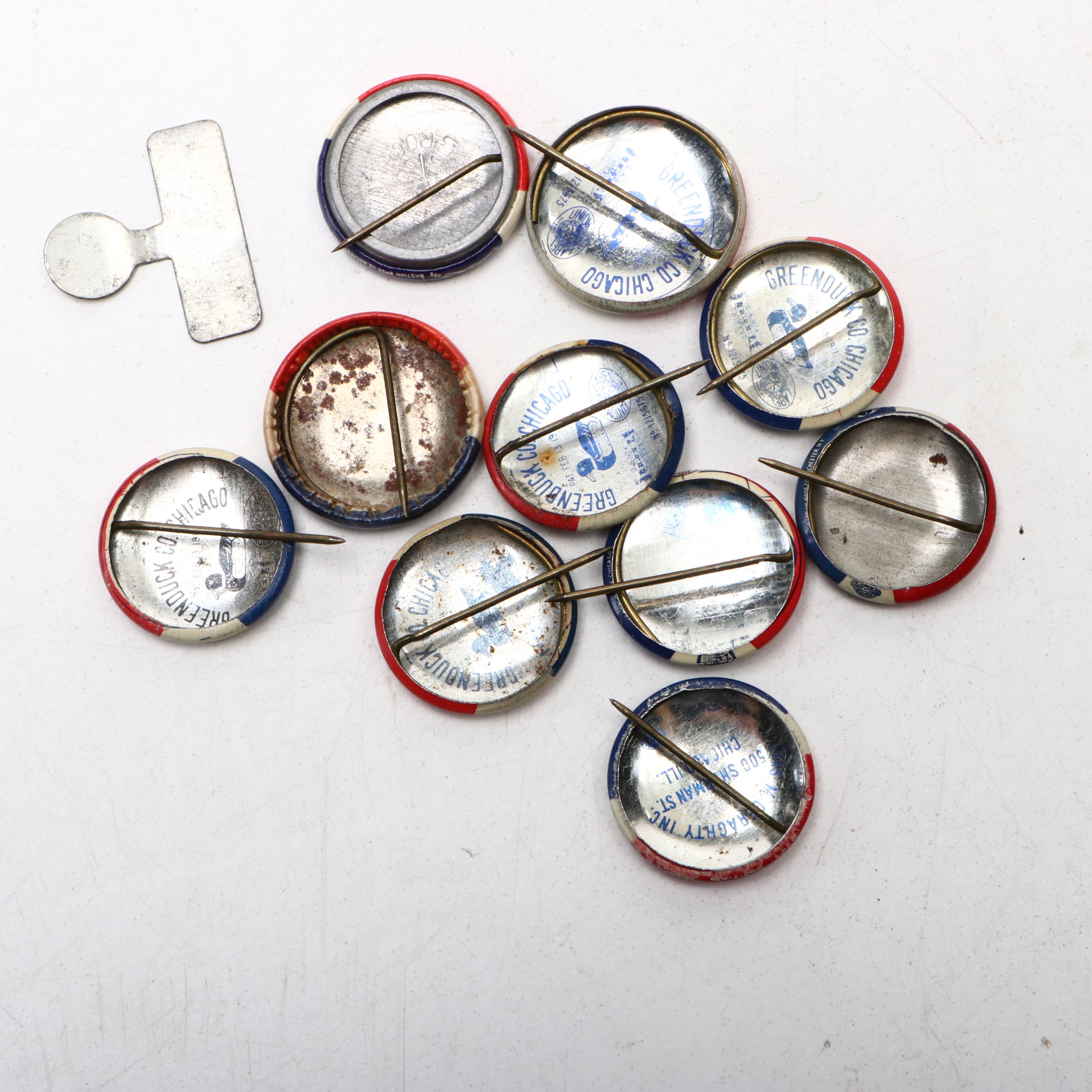 Wendell Willkie Political Campaign Buttons and Lapel Pin, 1940