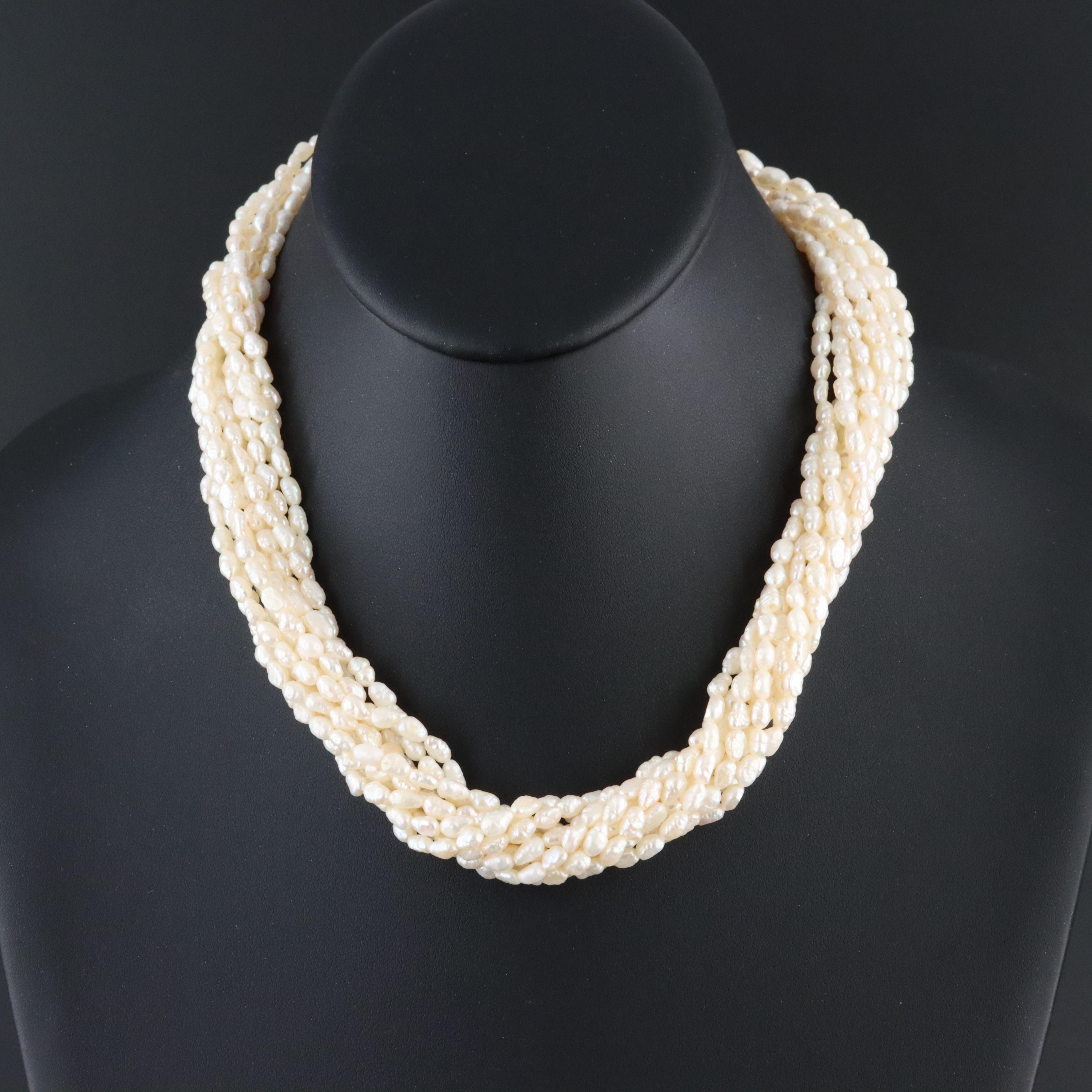 Pearl Torsade Necklace with 14K Clasp