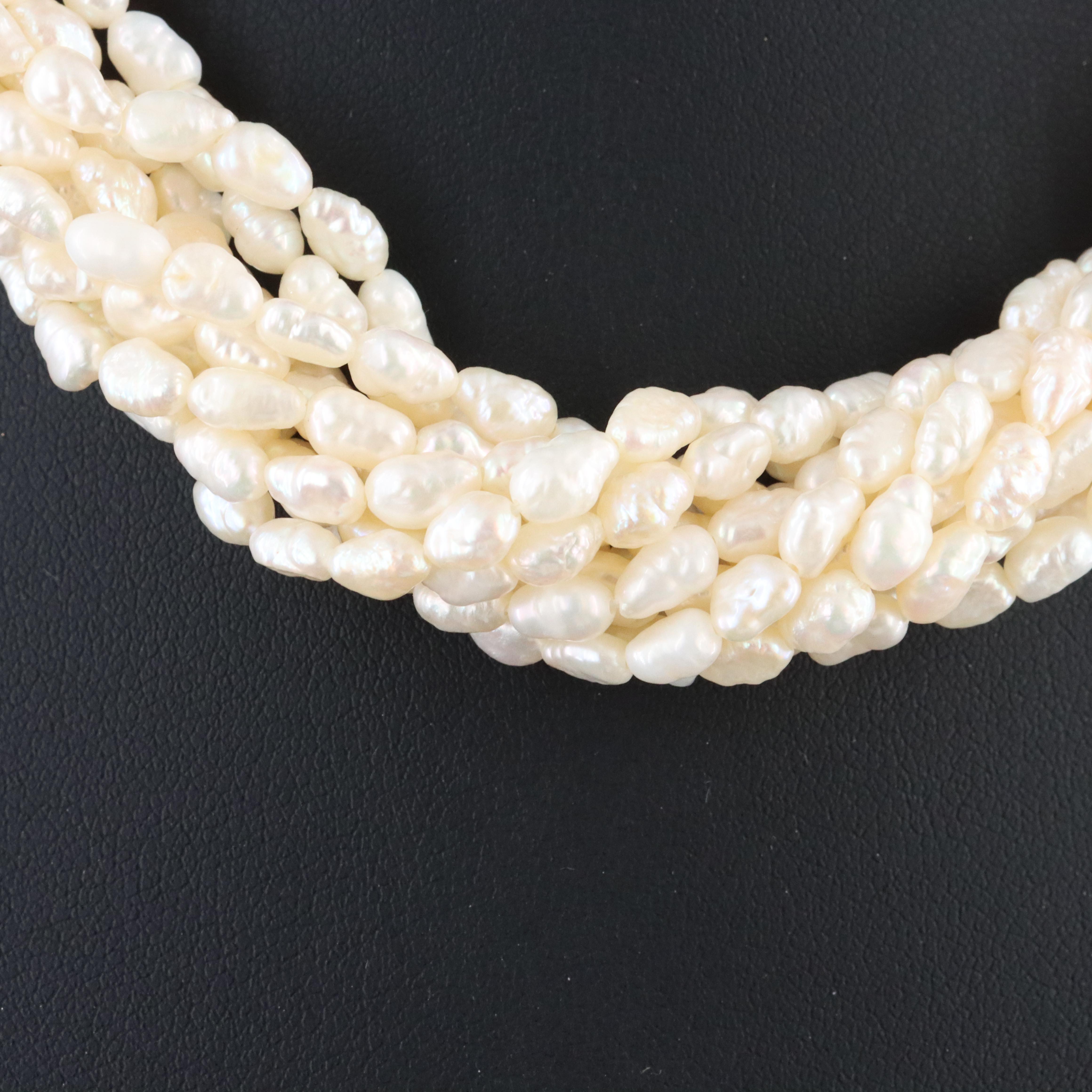Pearl Torsade Necklace with 14K Clasp