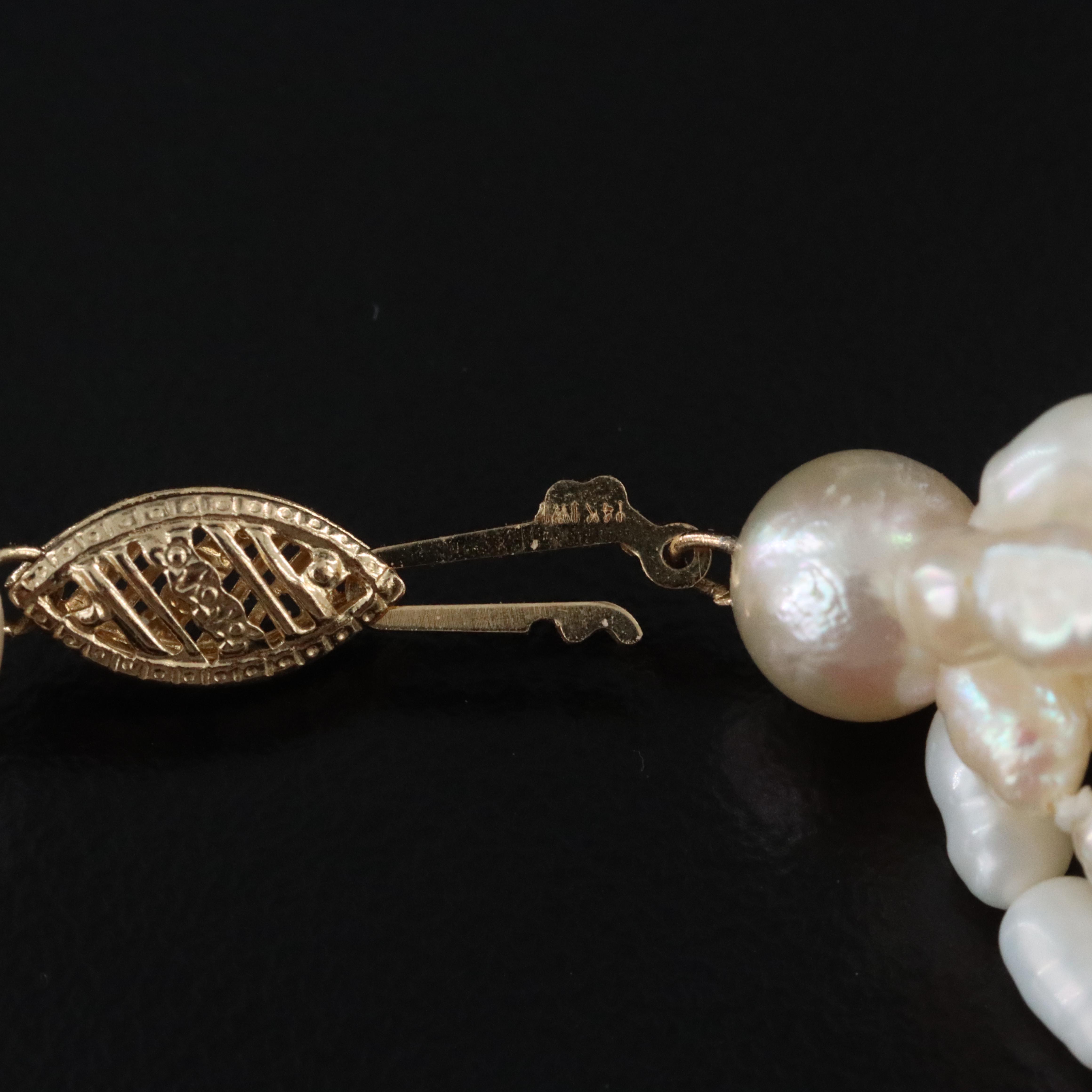 Pearl Torsade Necklace with 14K Clasp