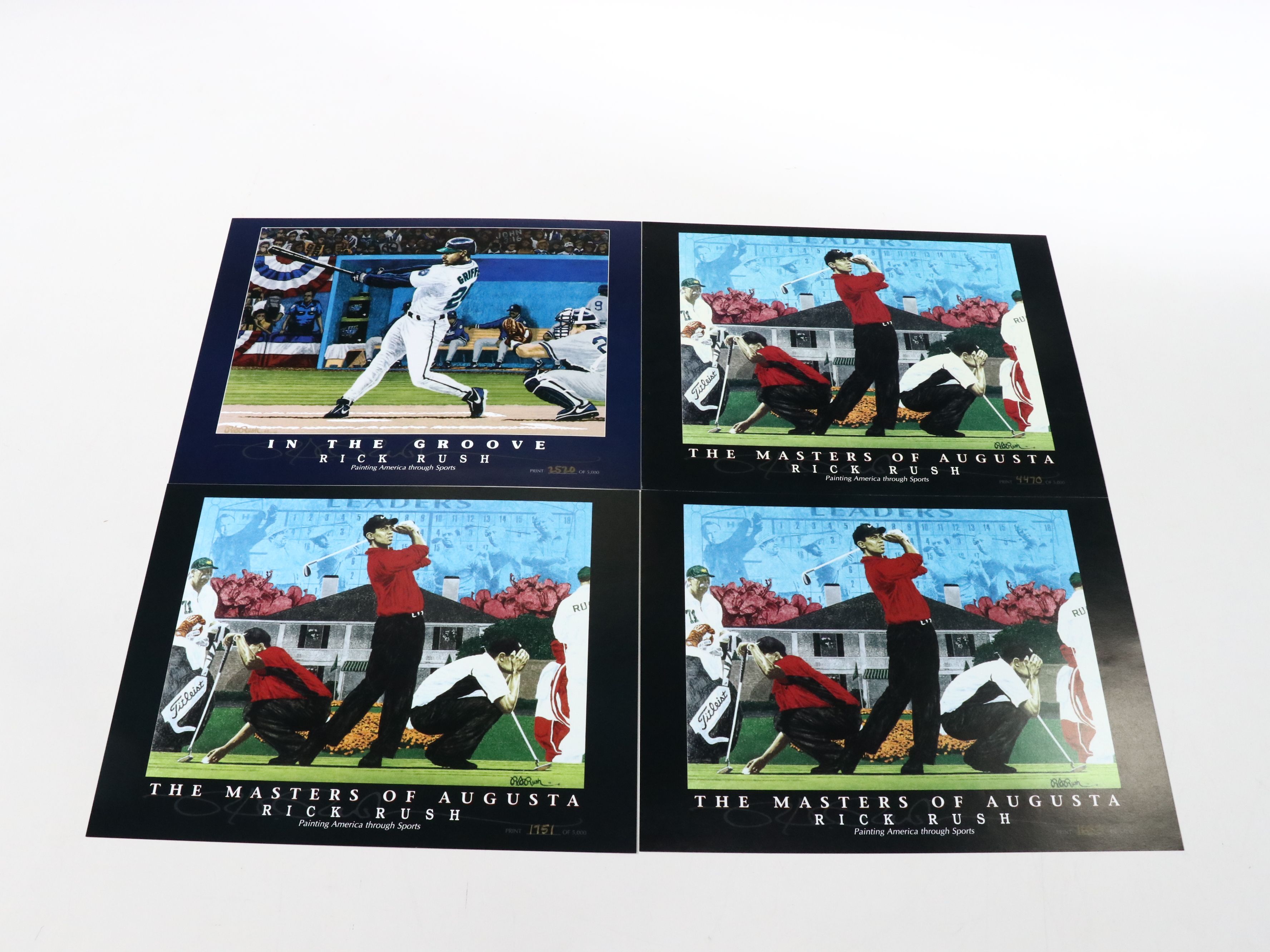 Rick Rush Limited Edition Sports Prints Featuring Tiger Woods and Mark McGwire