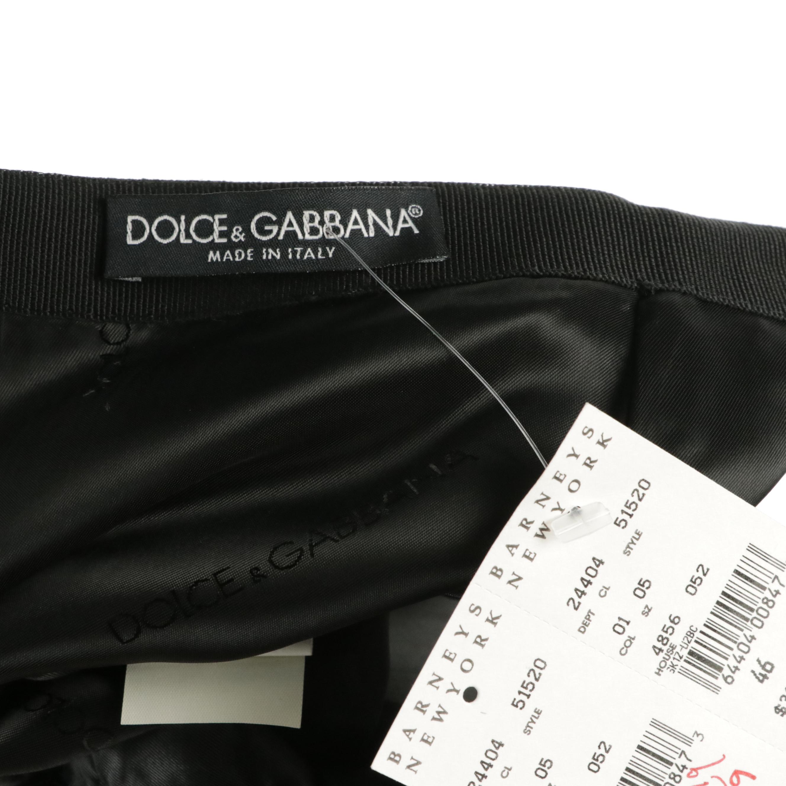 Dolce & Gabbana Black Wool Skirt with Tag and Fogal Floral Stretch Lace Bodysuit