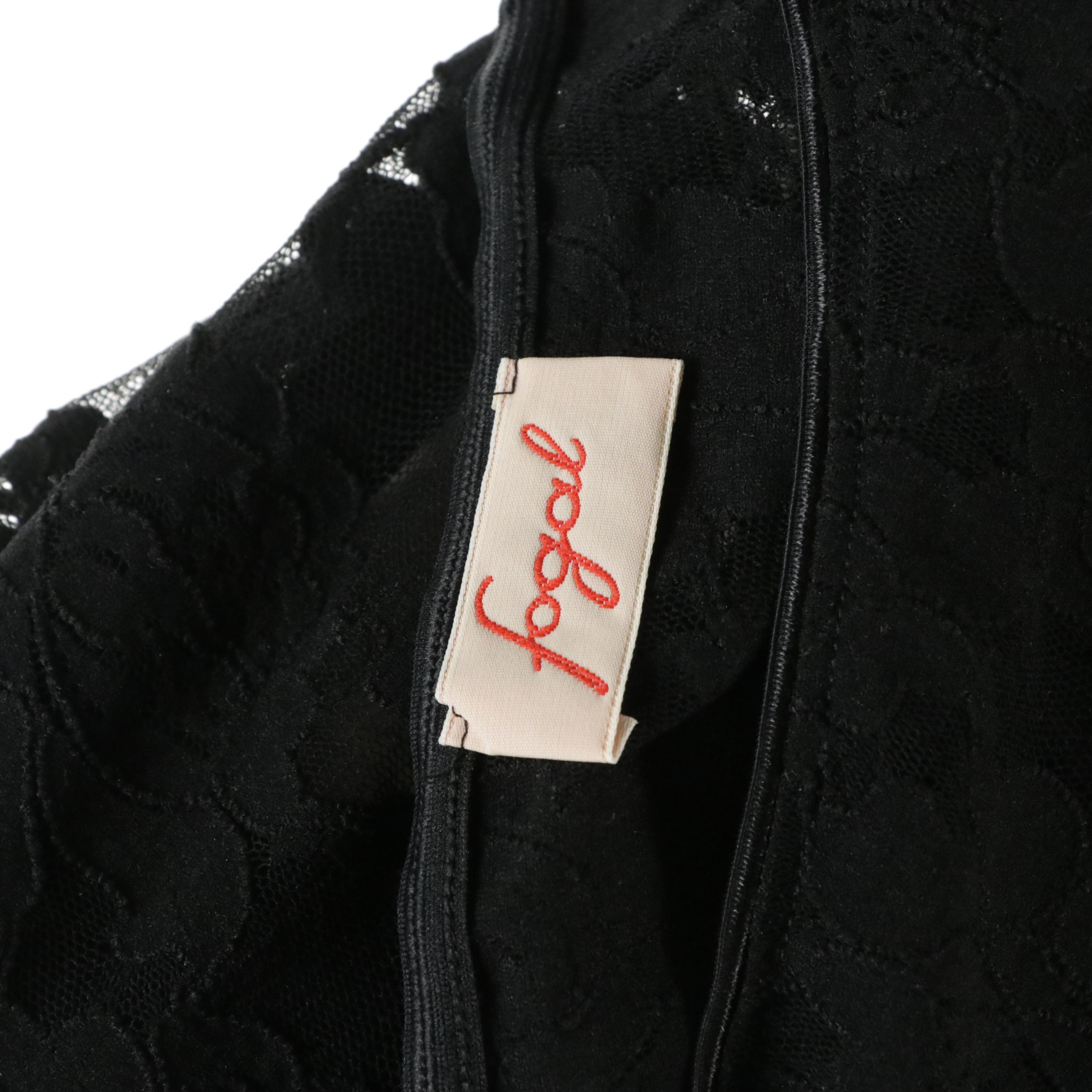 Dolce & Gabbana Black Wool Skirt with Tag and Fogal Floral Stretch Lace Bodysuit