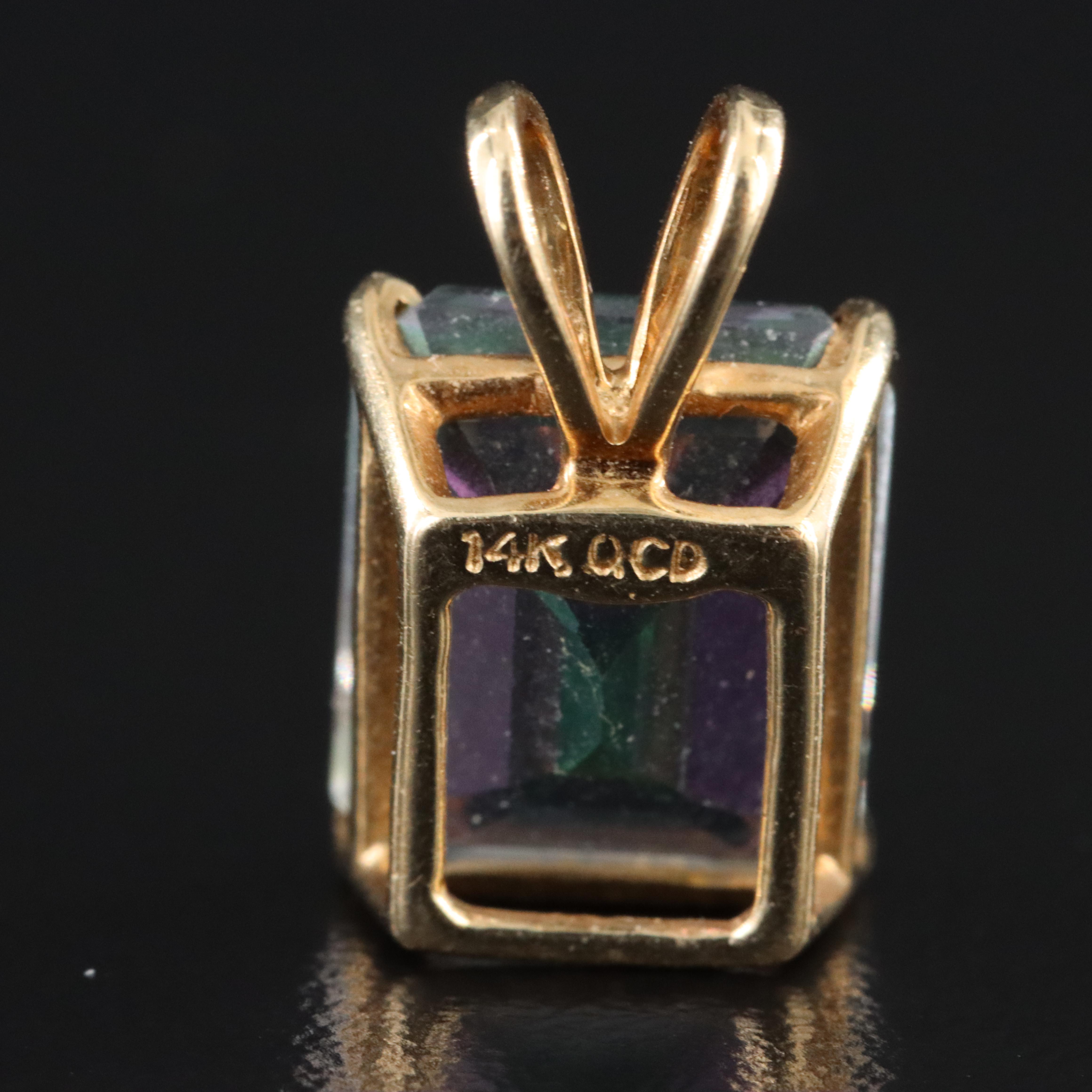 14K Mystic Topaz Pendant and Earrings