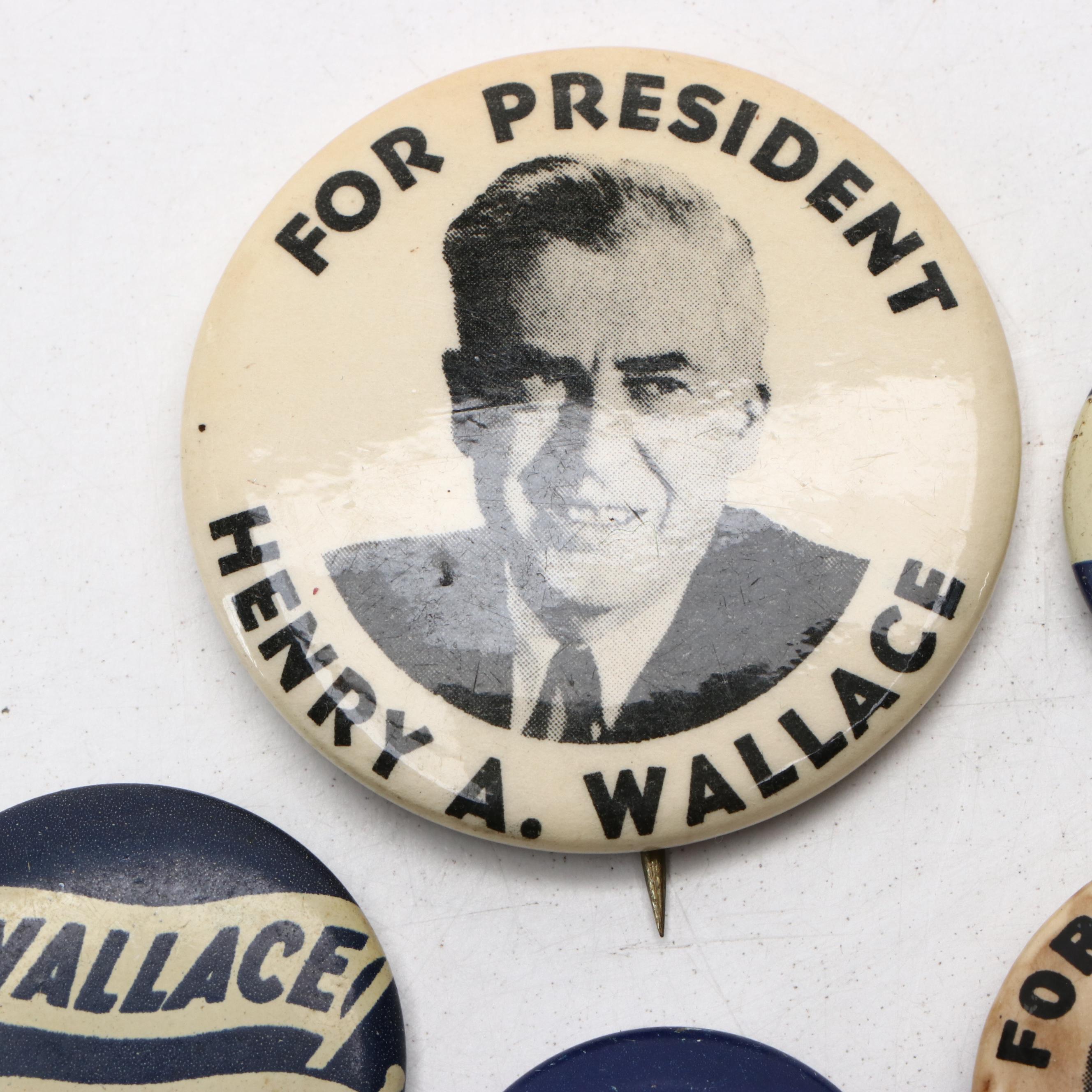 Henry A. Wallace Political Campaign Pinbacks, Circa 1948