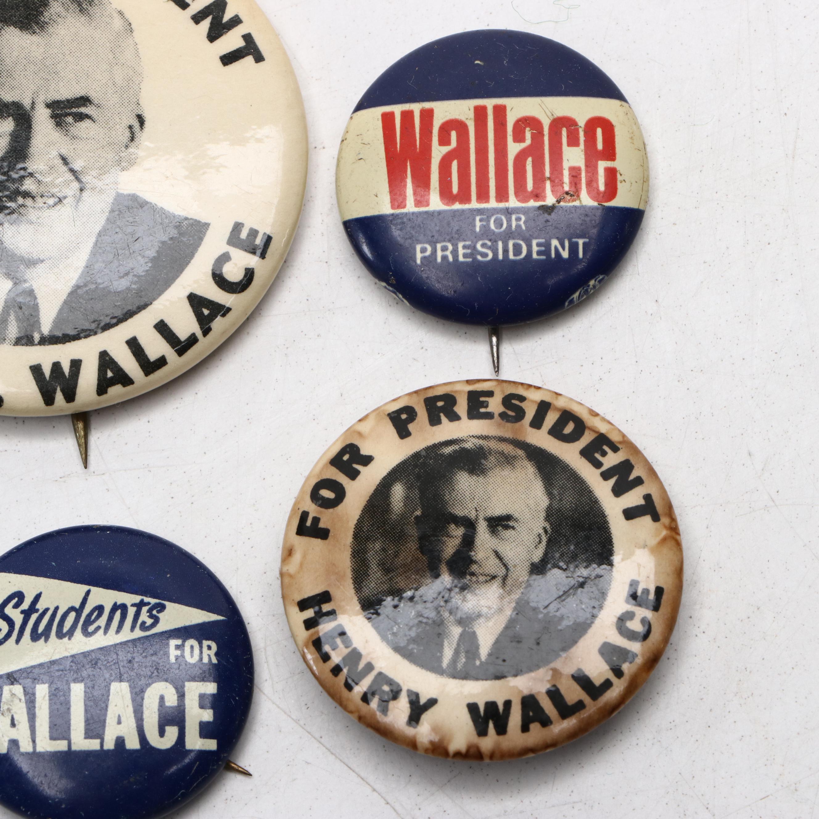 Henry A. Wallace Political Campaign Pinbacks, Circa 1948