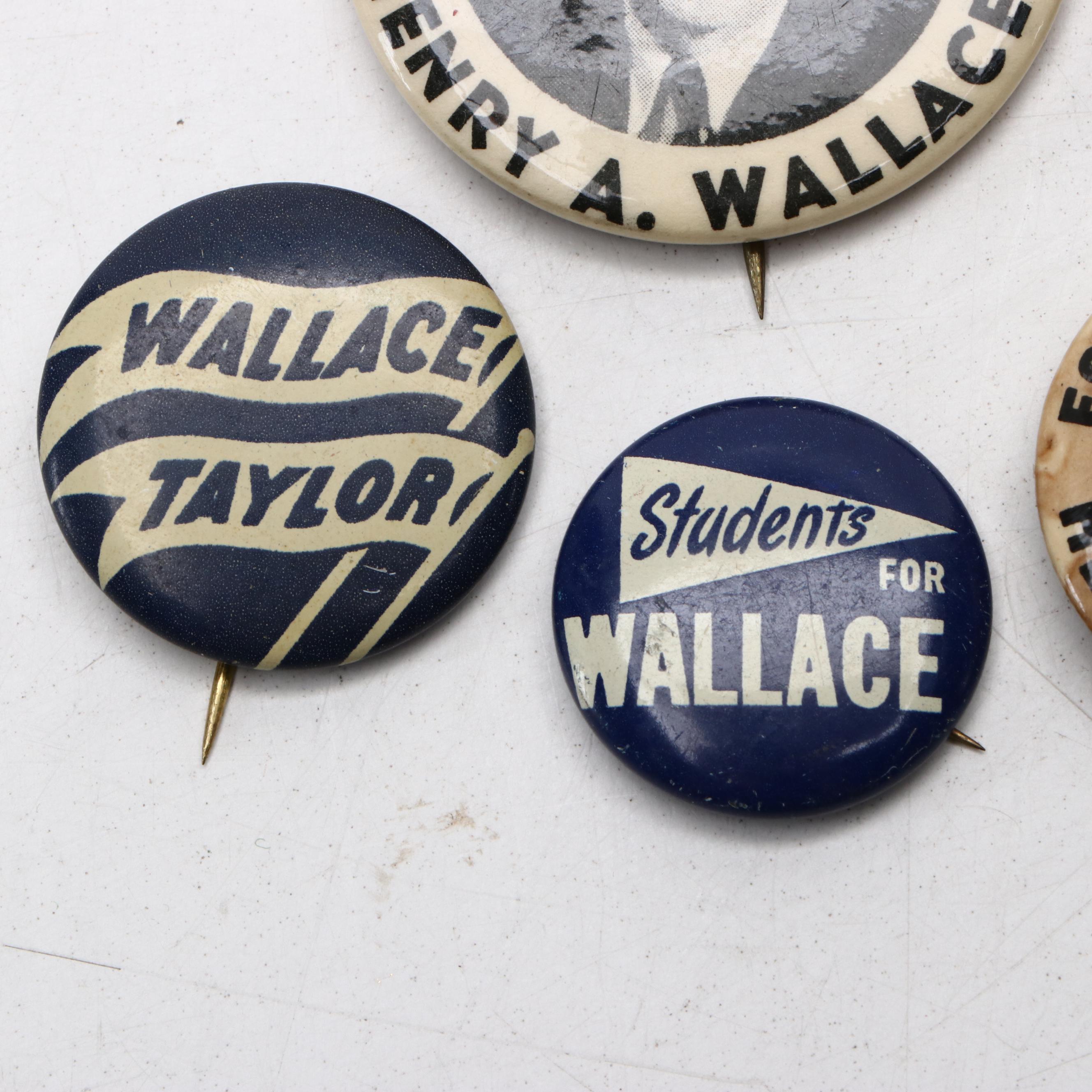 Henry A. Wallace Political Campaign Pinbacks, Circa 1948