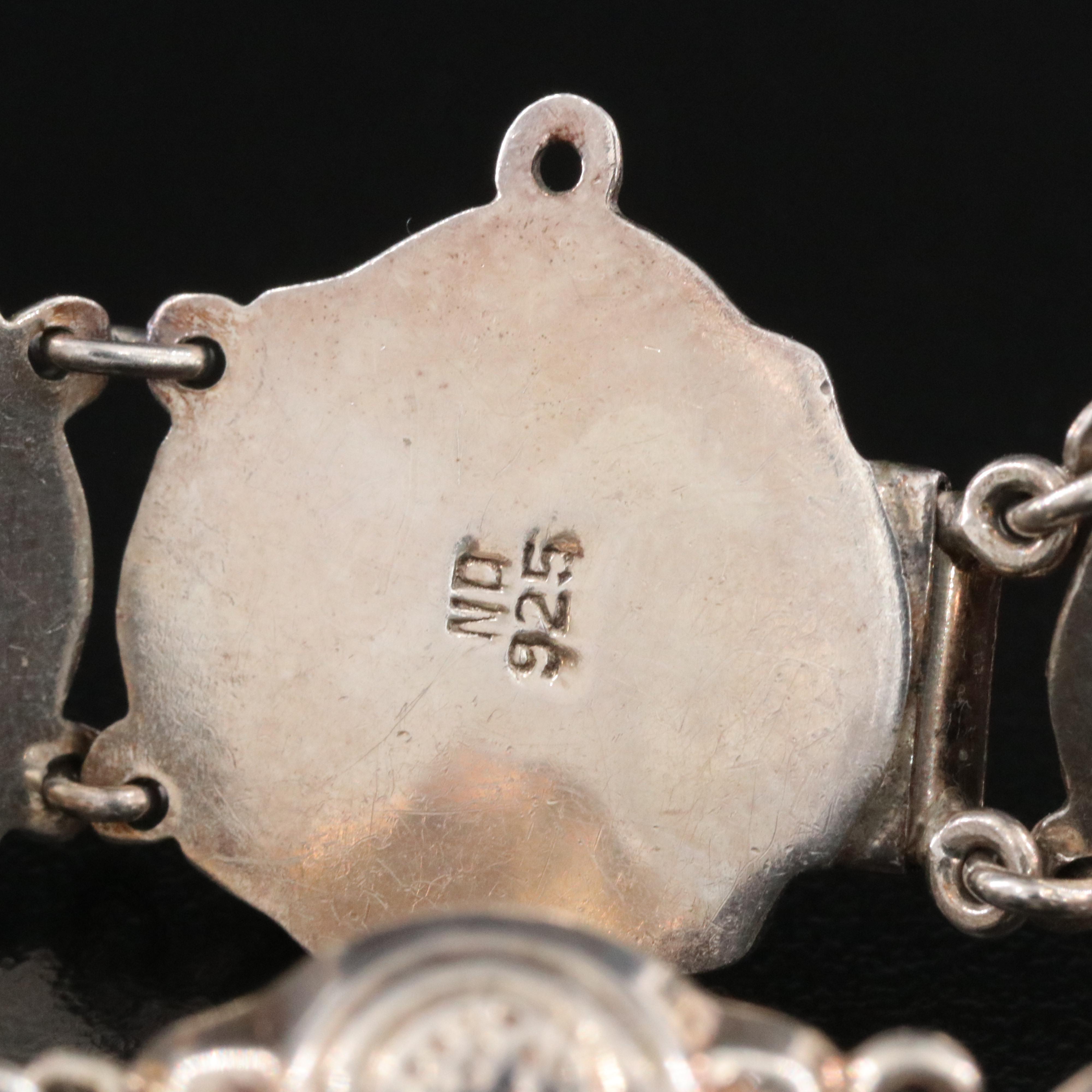 Sterling Glass Flower Bracelet