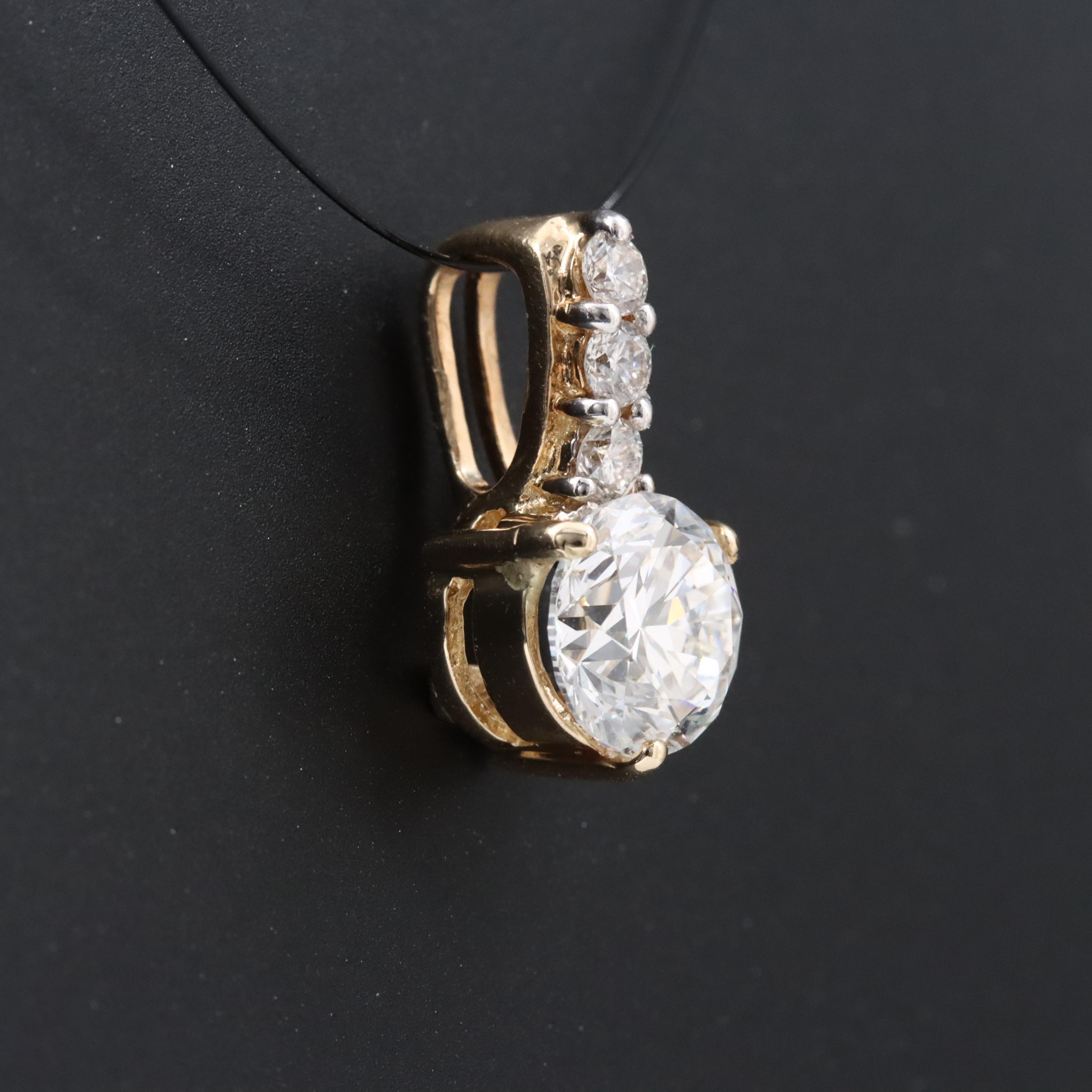 14K 1.06 CTW Lab Grown Diamond Pendant