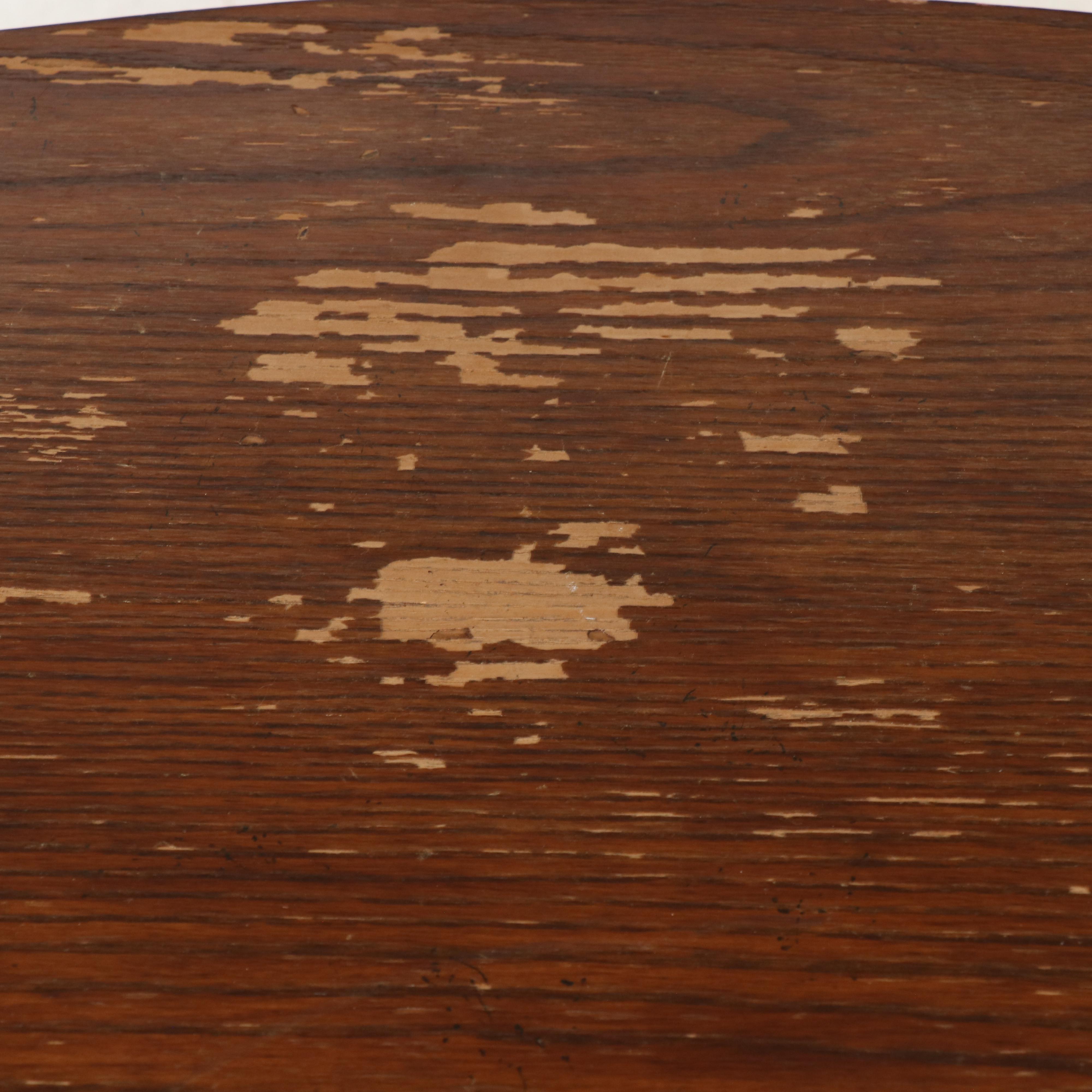 Louis XVI Style Oak Demilune Table