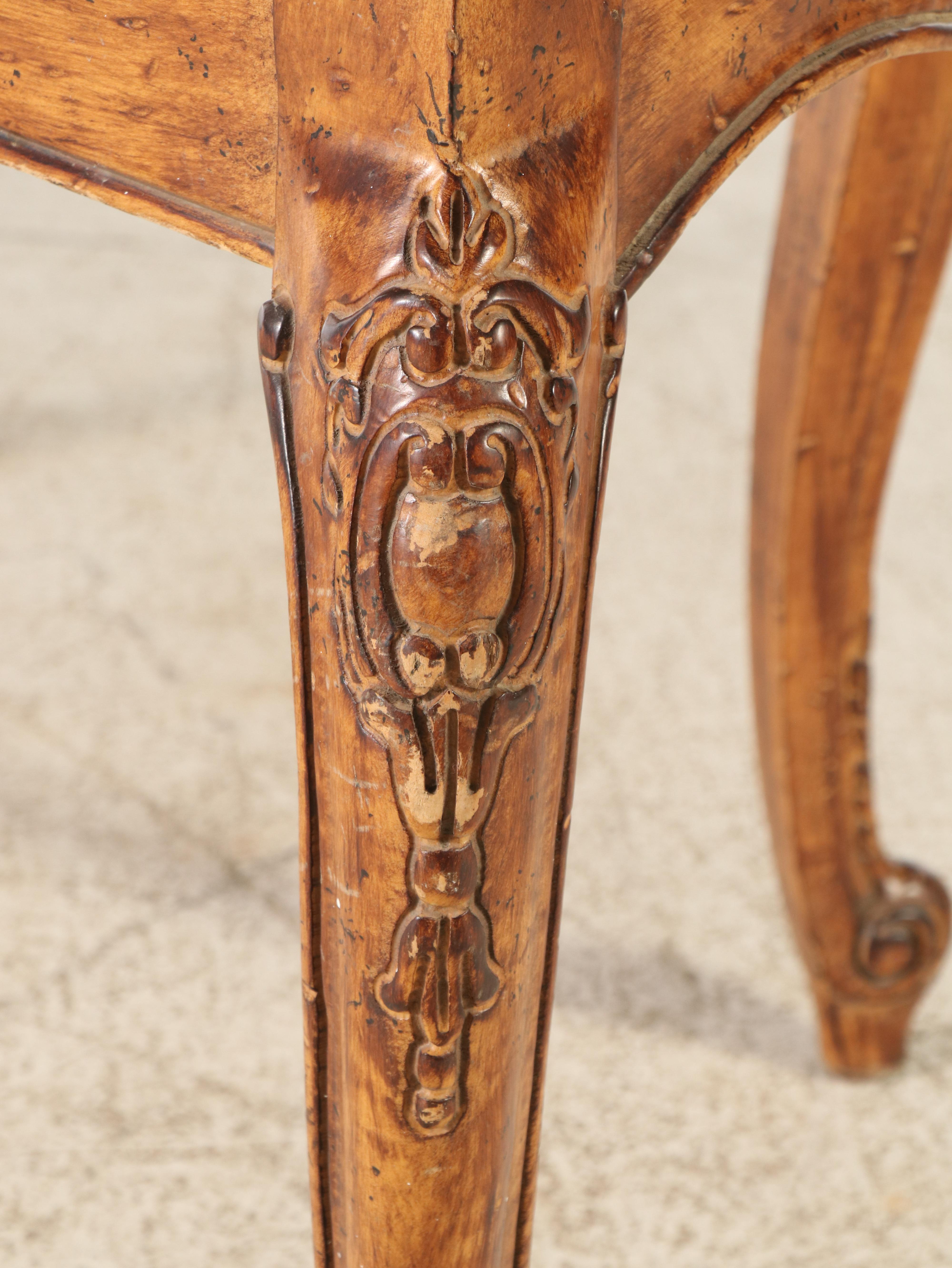 Louis XVI Style Oak Demilune Table