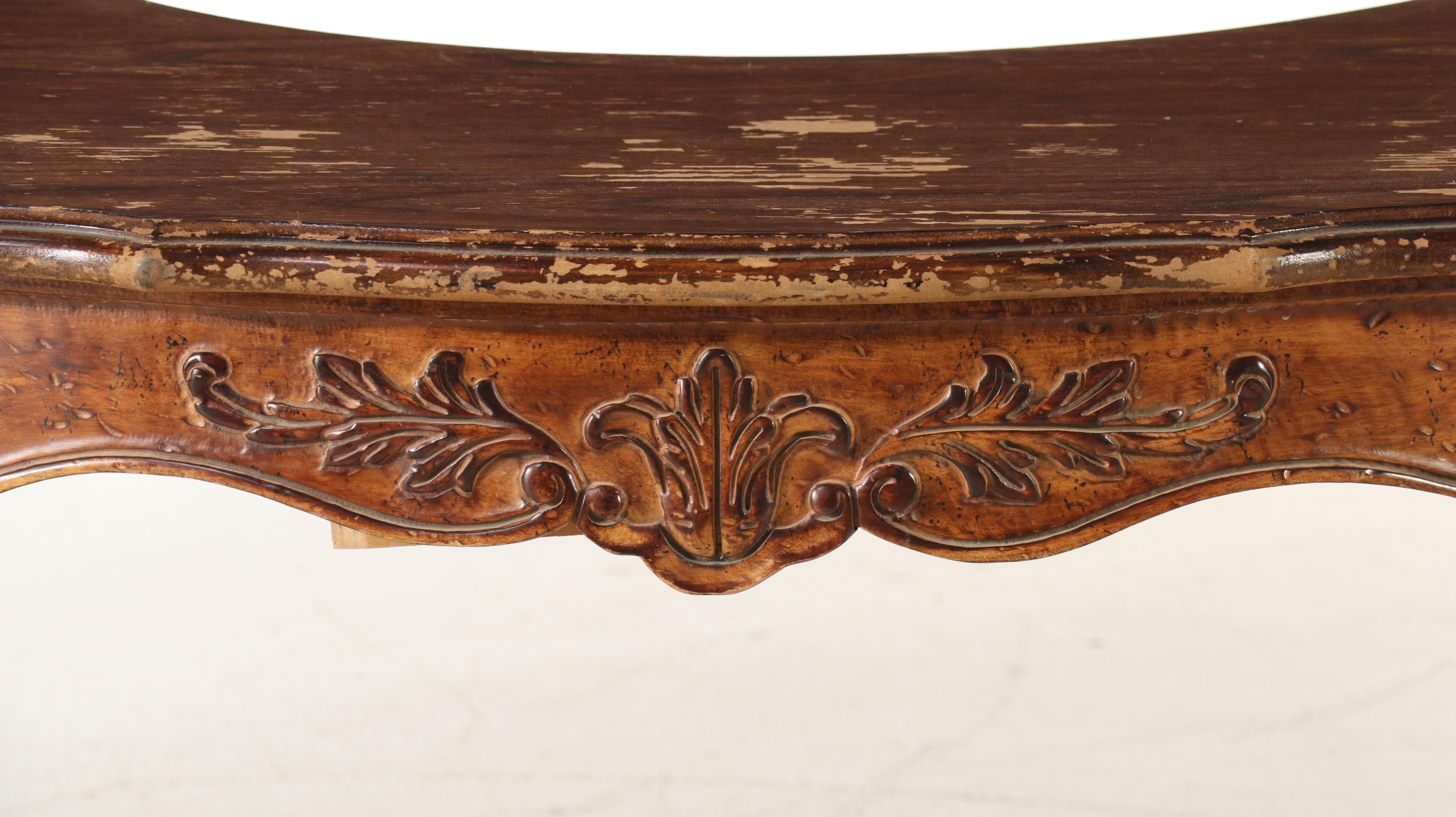 Louis XVI Style Oak Demilune Table