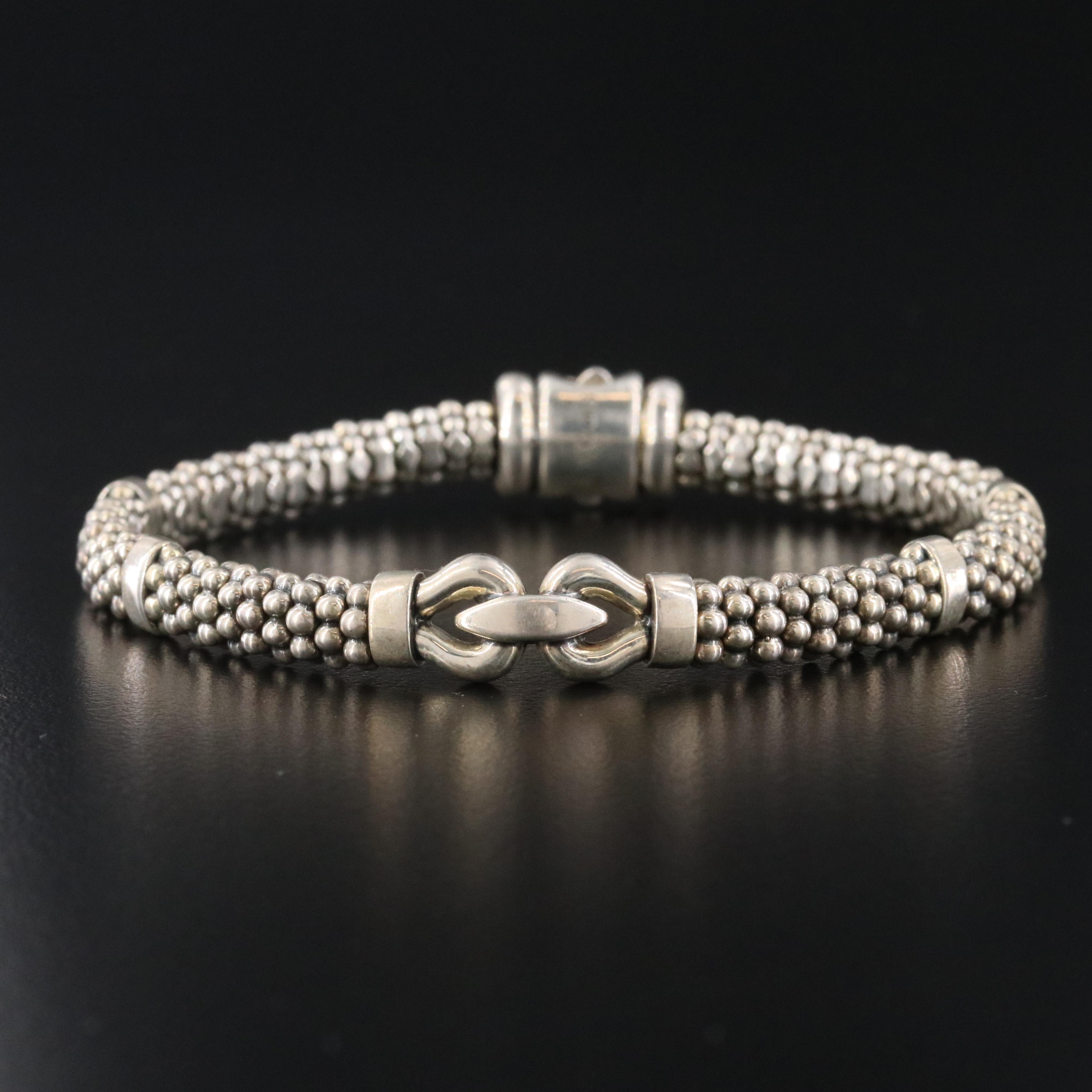 Lagos Derby Sterling Caviar Buckle Bracelet