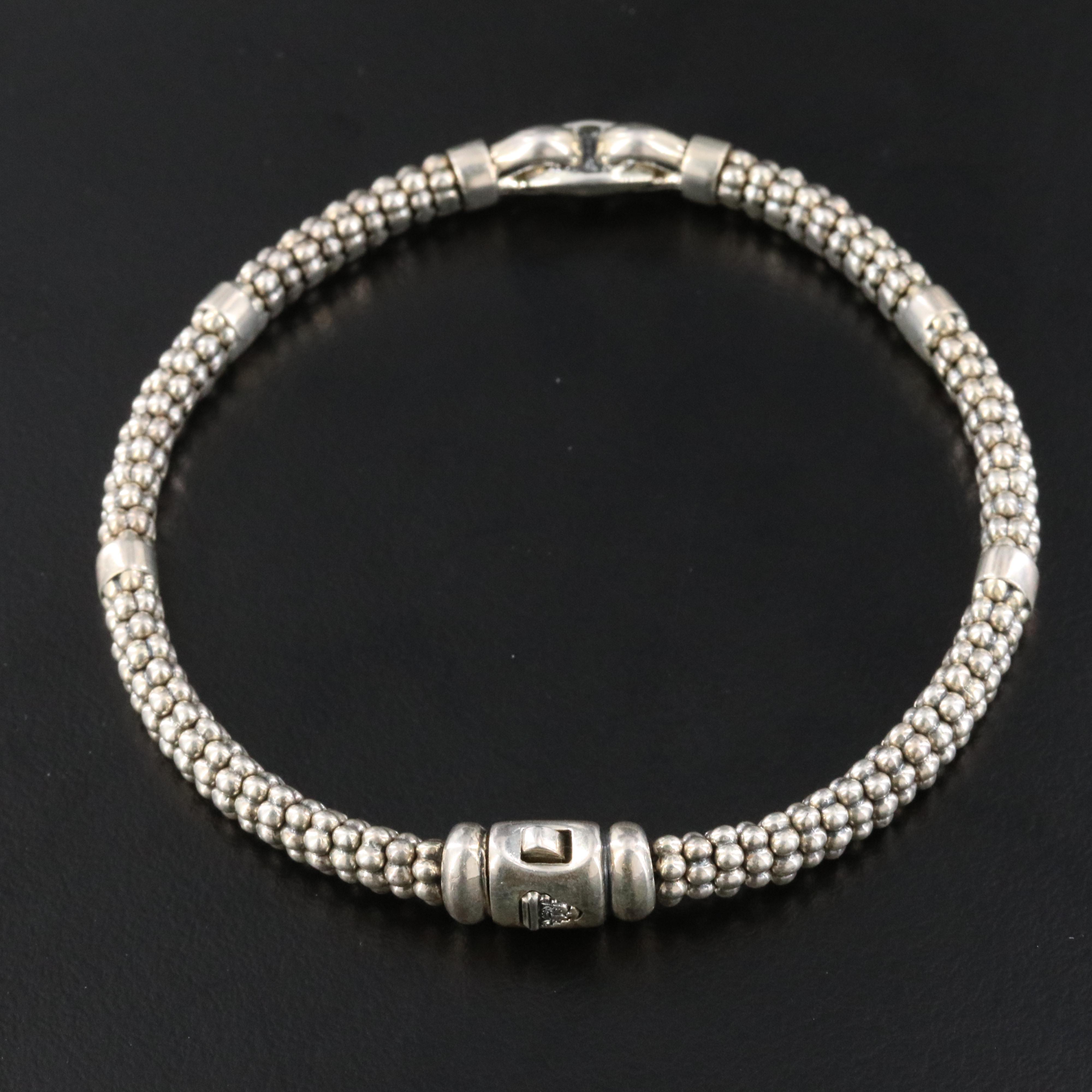 Lagos Derby Sterling Caviar Buckle Bracelet
