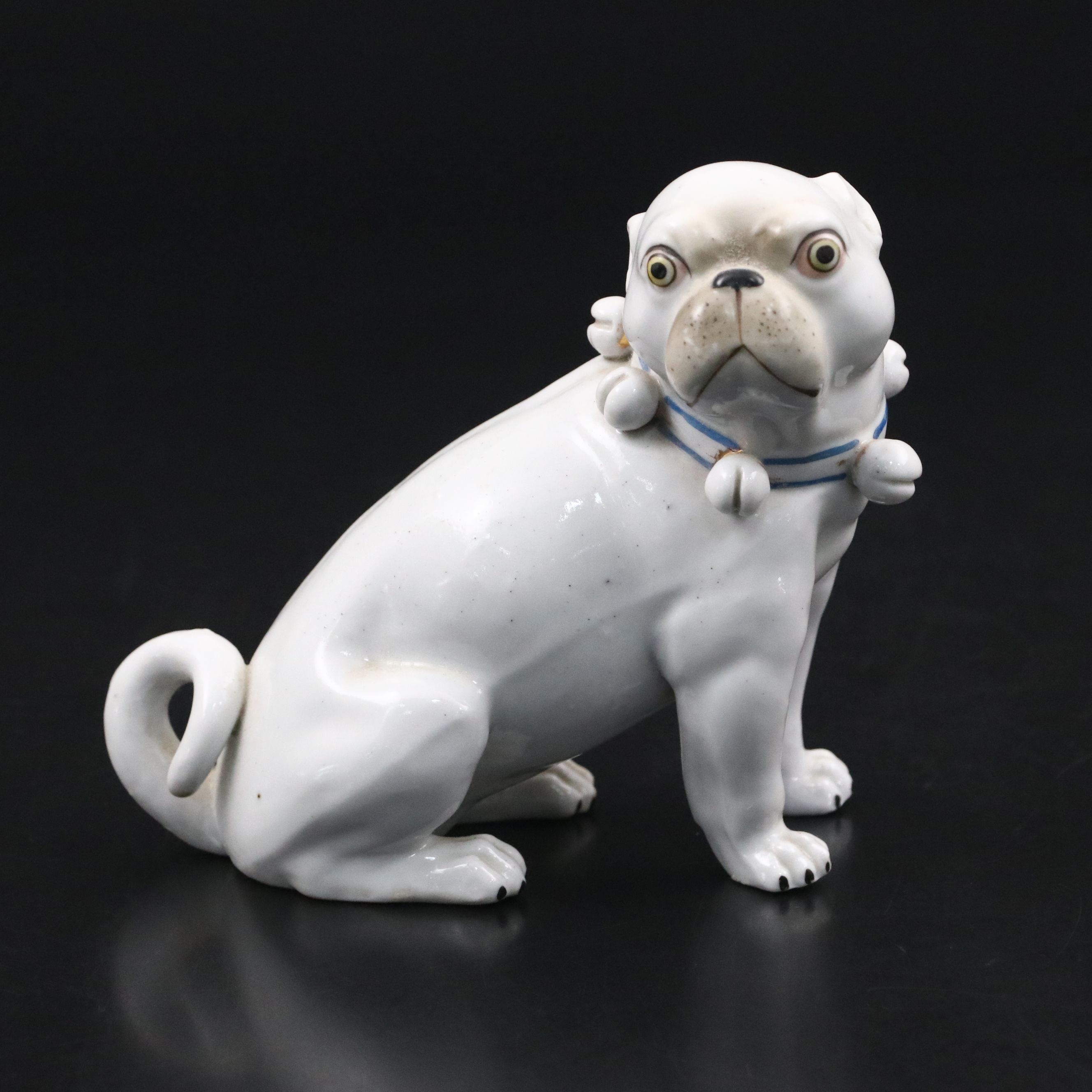 Dresden Style Porcelain Pug Figurine
