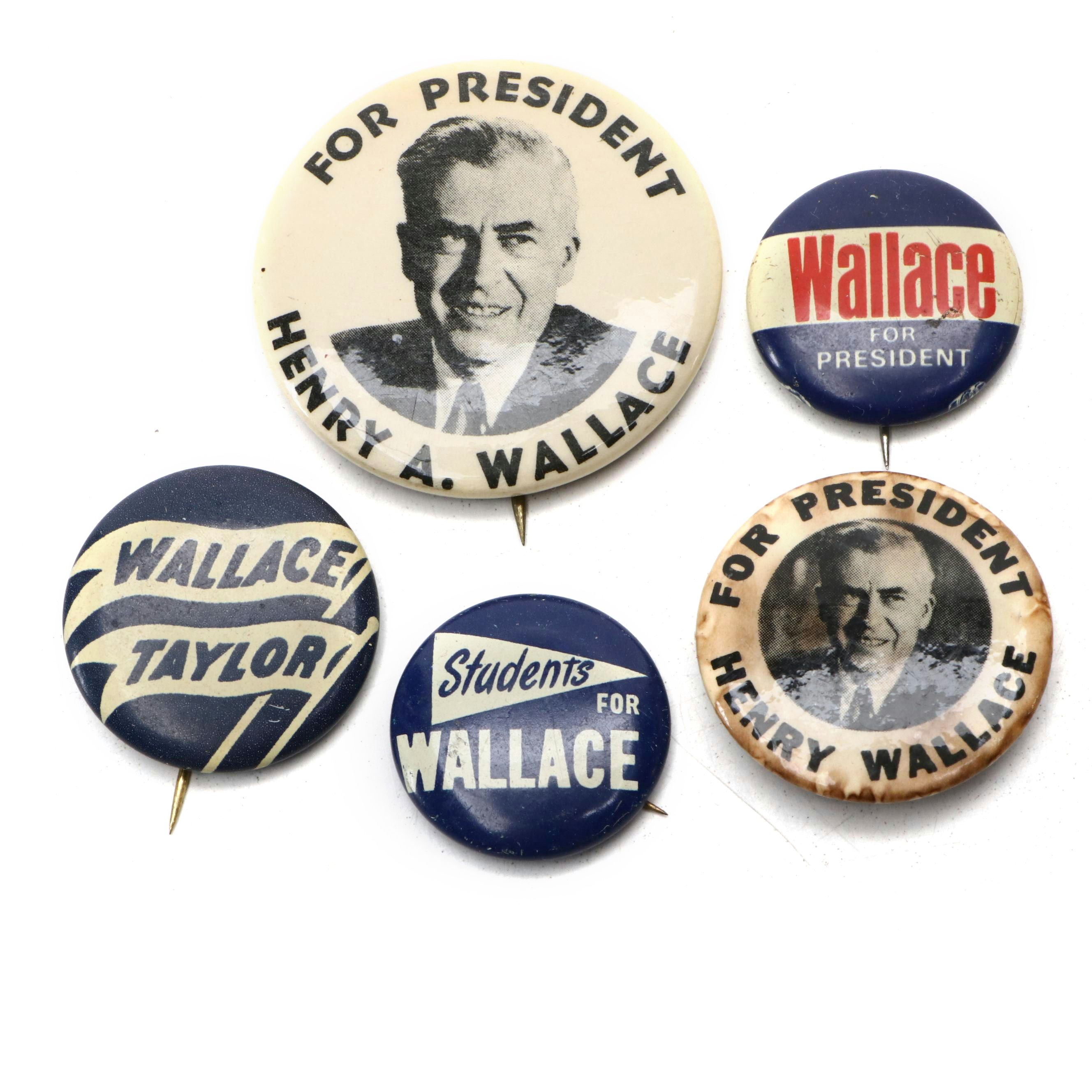 Henry A. Wallace Political Campaign Pinbacks, Circa 1948