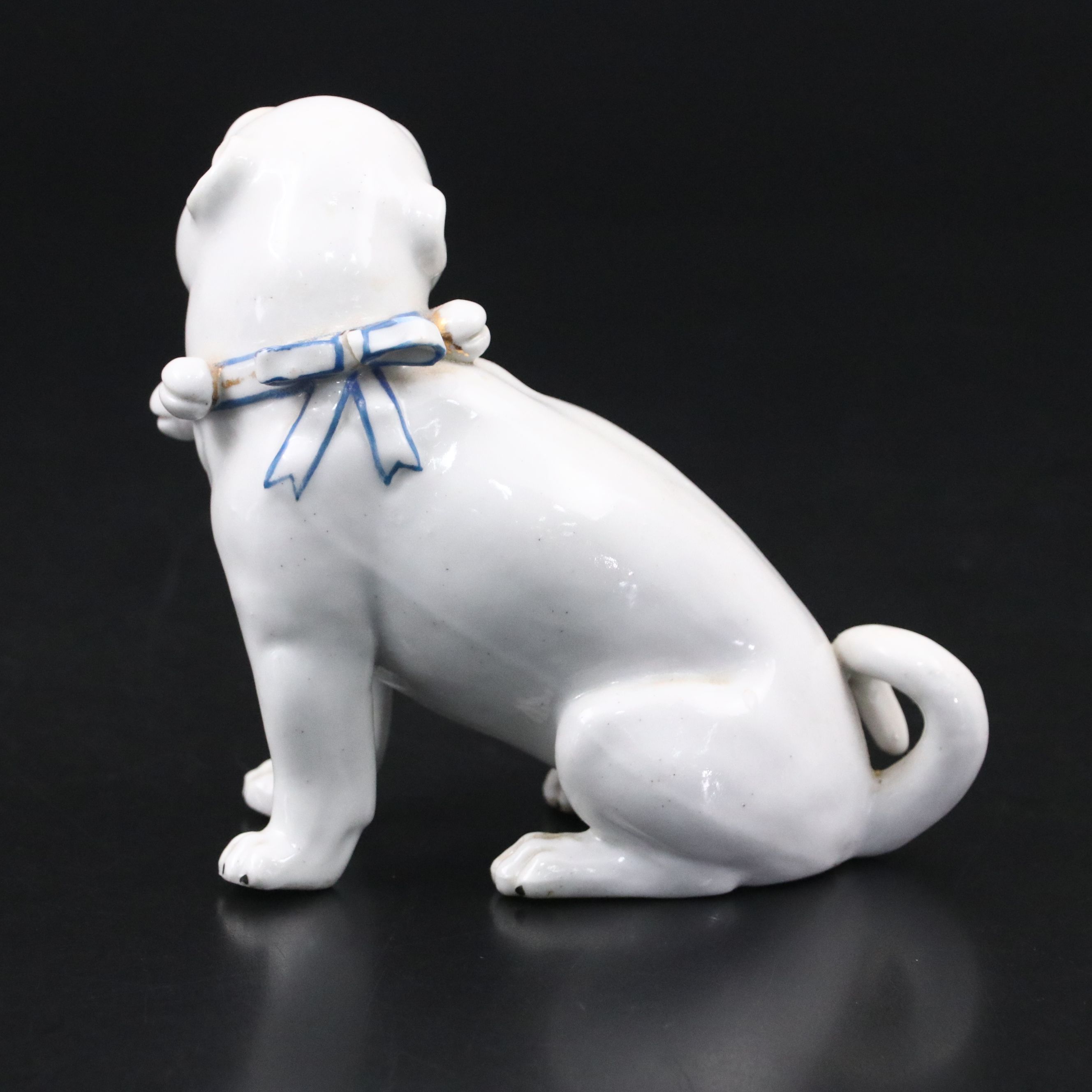 Dresden Style Porcelain Pug Figurine
