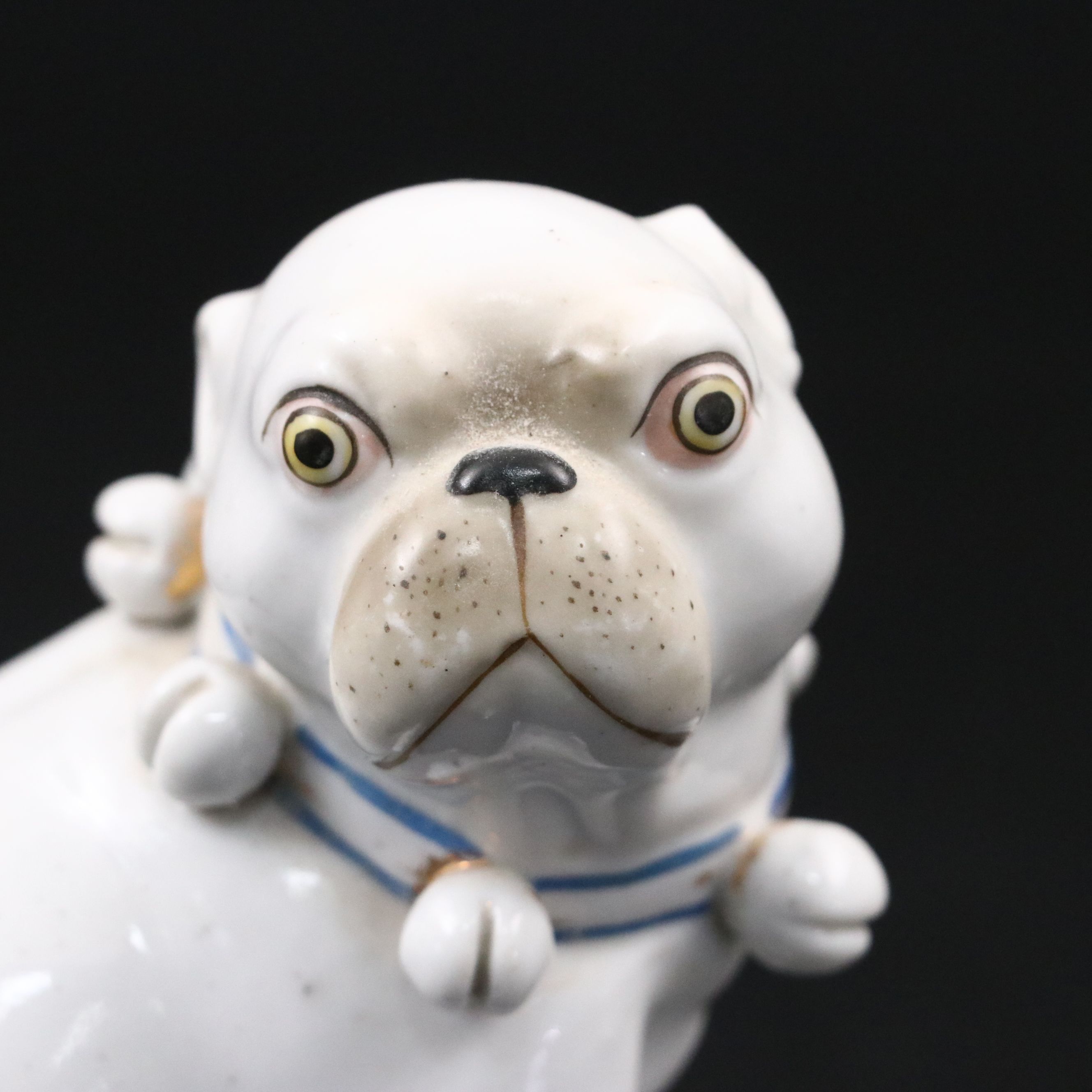 Dresden Style Porcelain Pug Figurine