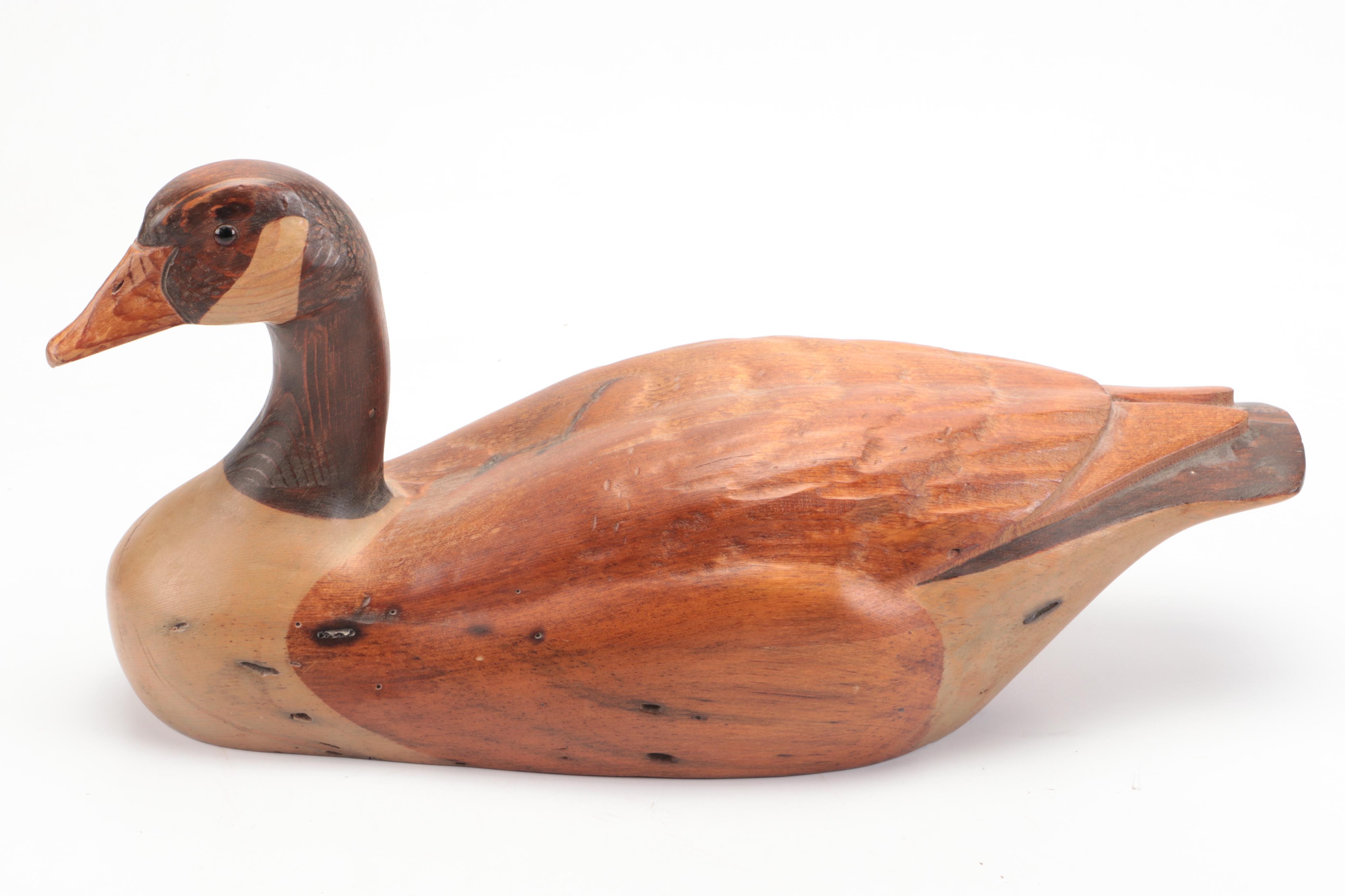 R. D. Lewis Hand-Carved Canada Goose Decoy