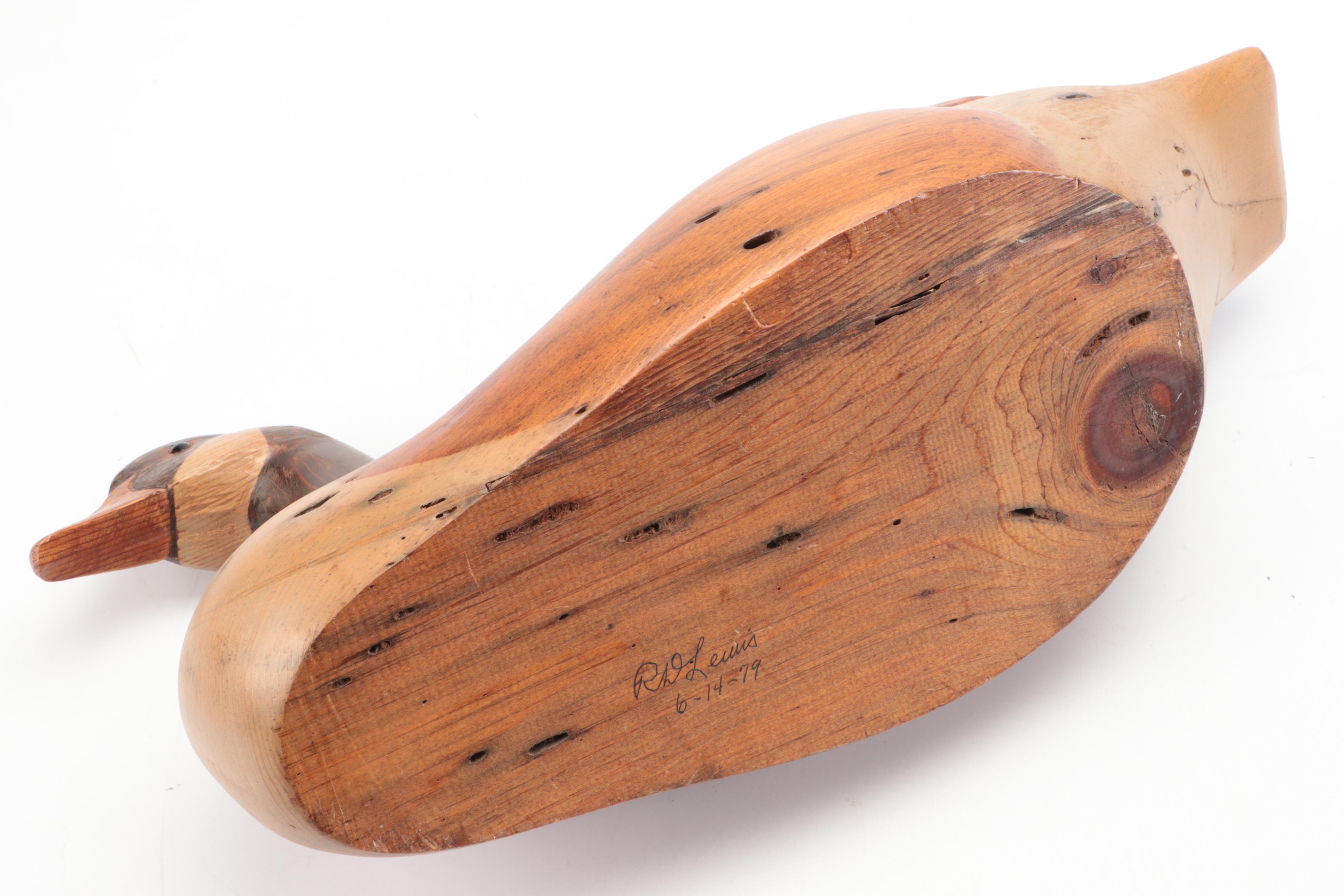 R. D. Lewis Hand-Carved Canada Goose Decoy